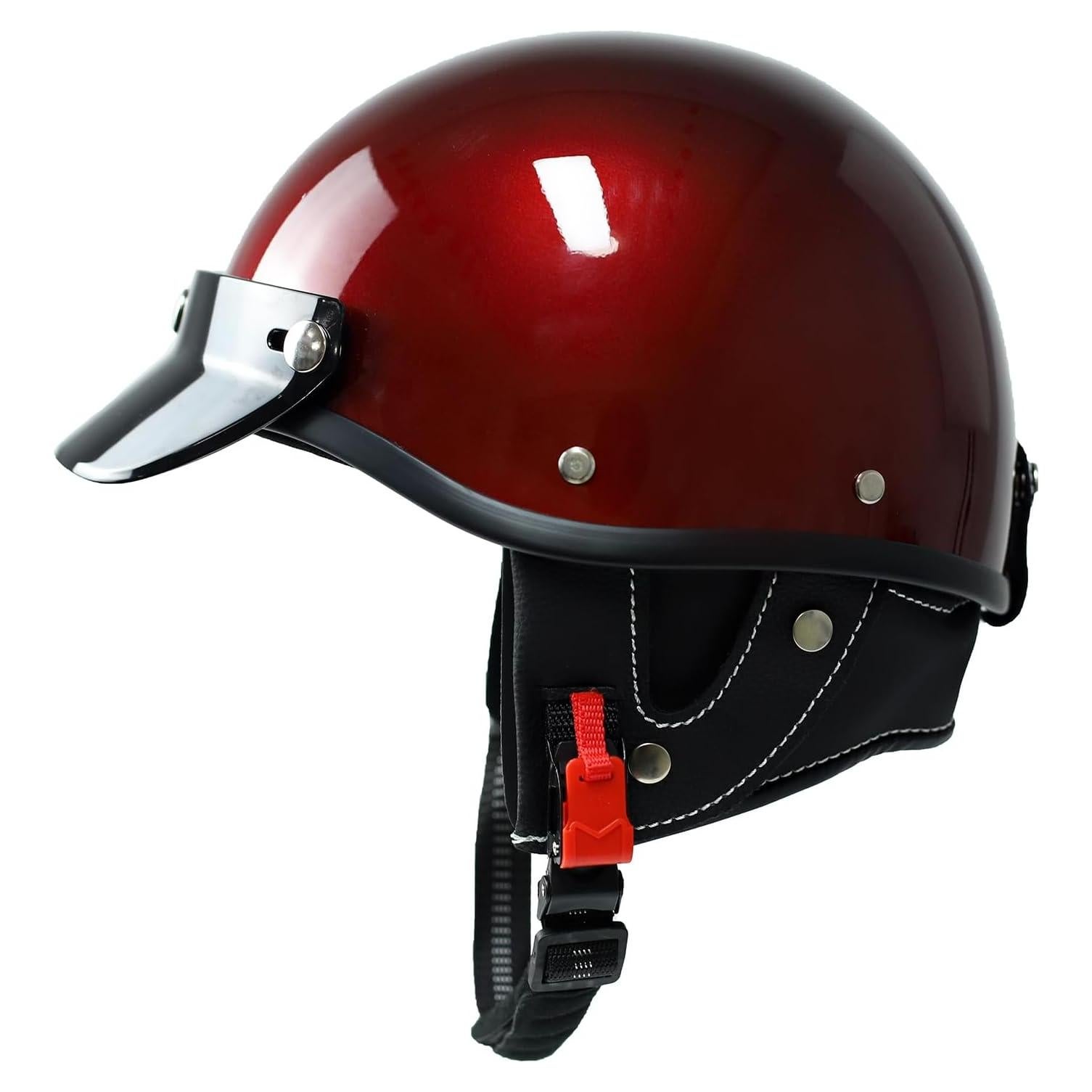 Casco de motocicleta SanQing retro media cara negro 0.75 kg
