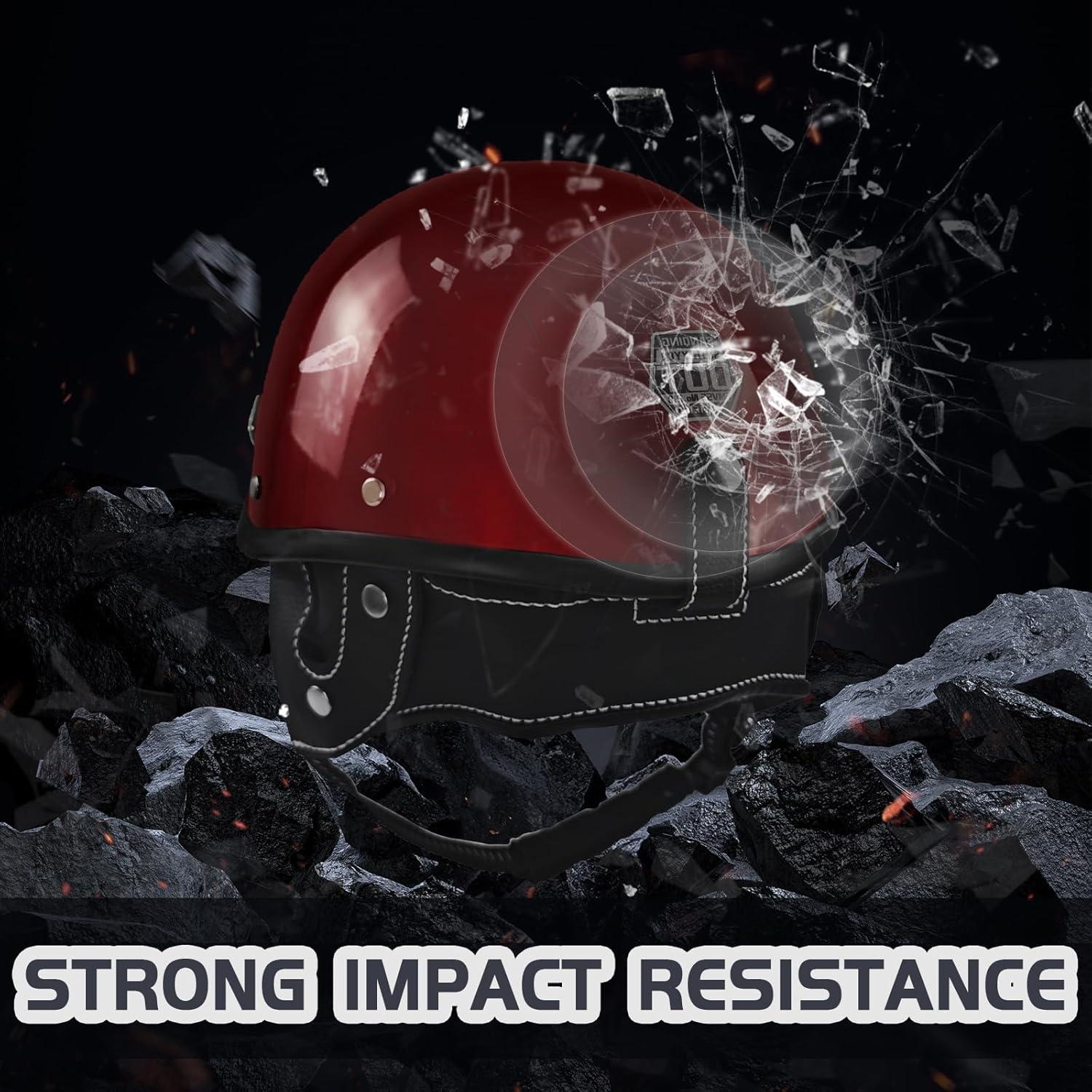 Casco de motocicleta SanQing retro media cara negro 0.75 kg