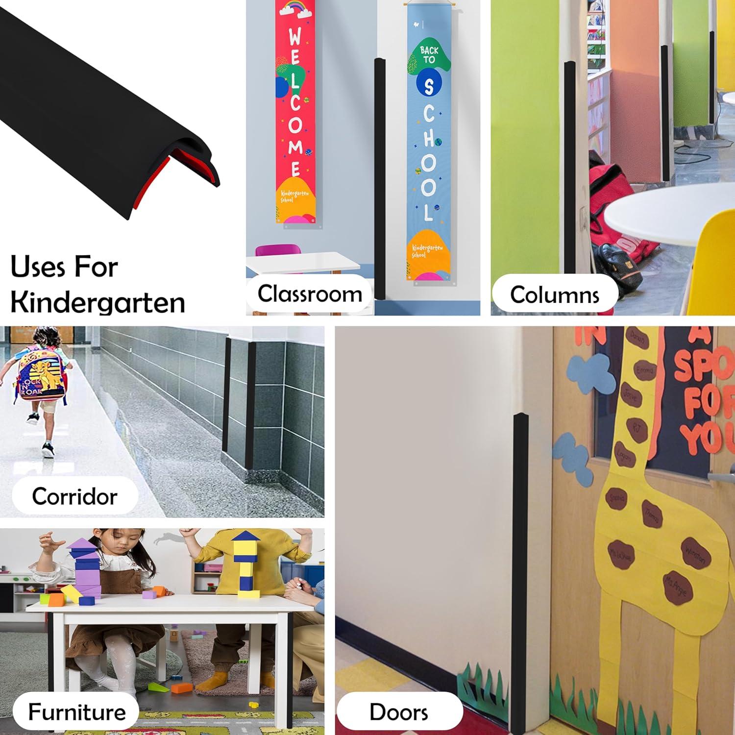 Protector de Esquinas de Pared Goma Bond 5 Piezas Negro 121.9 cm