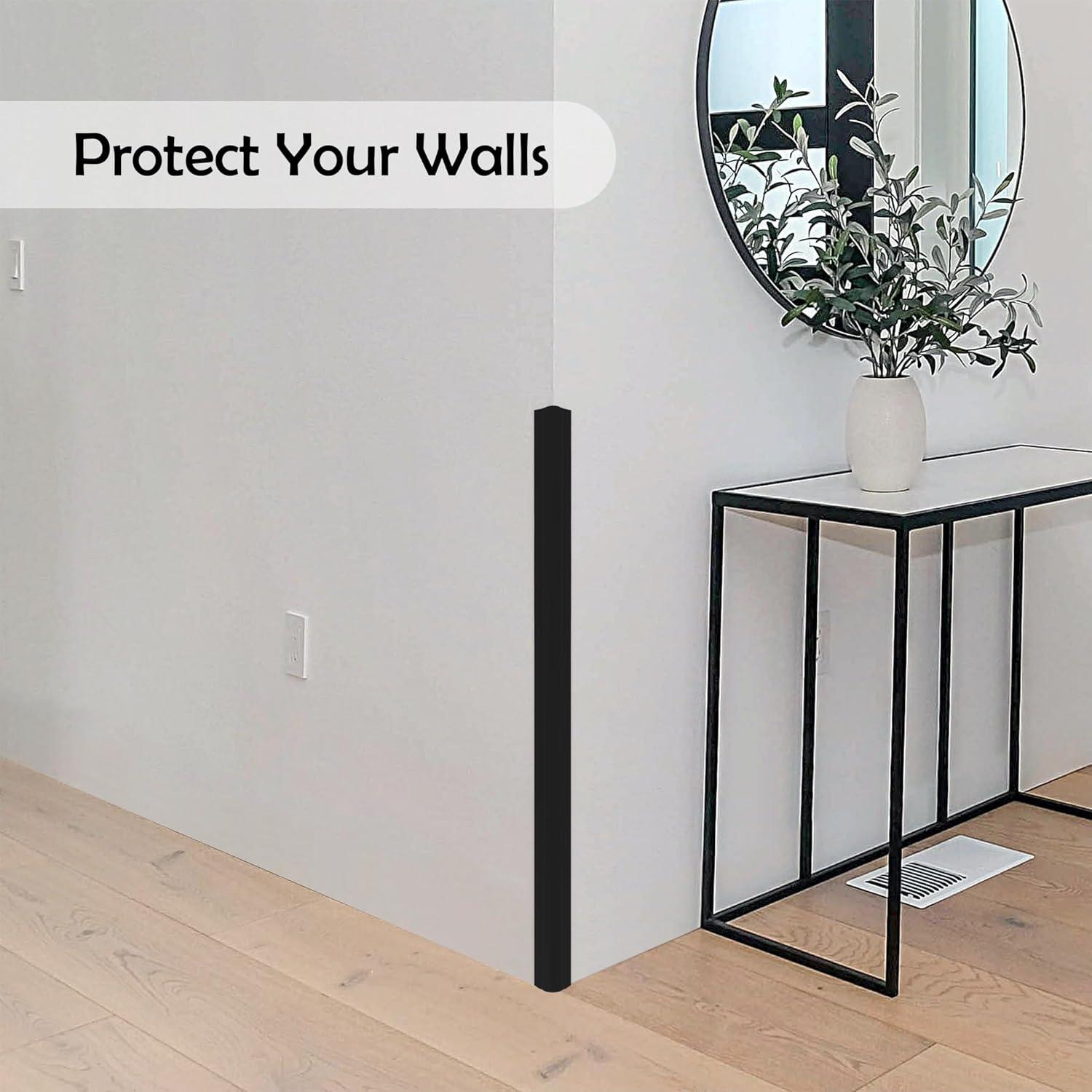 Protector de Esquinas de Pared Goma Bond 5 Piezas Negro 121.9 cm
