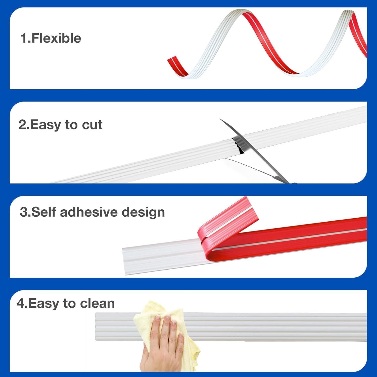 Protector de Esquinas Autoadhesivo COUKIU 2.03cm x 6.1m Negro