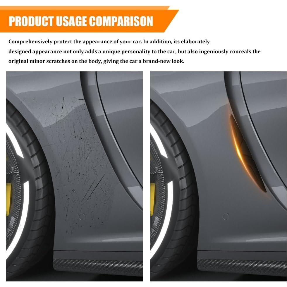 4 Protectores de Bisel de Puerta de Coche HQRNYP Antirayaduras