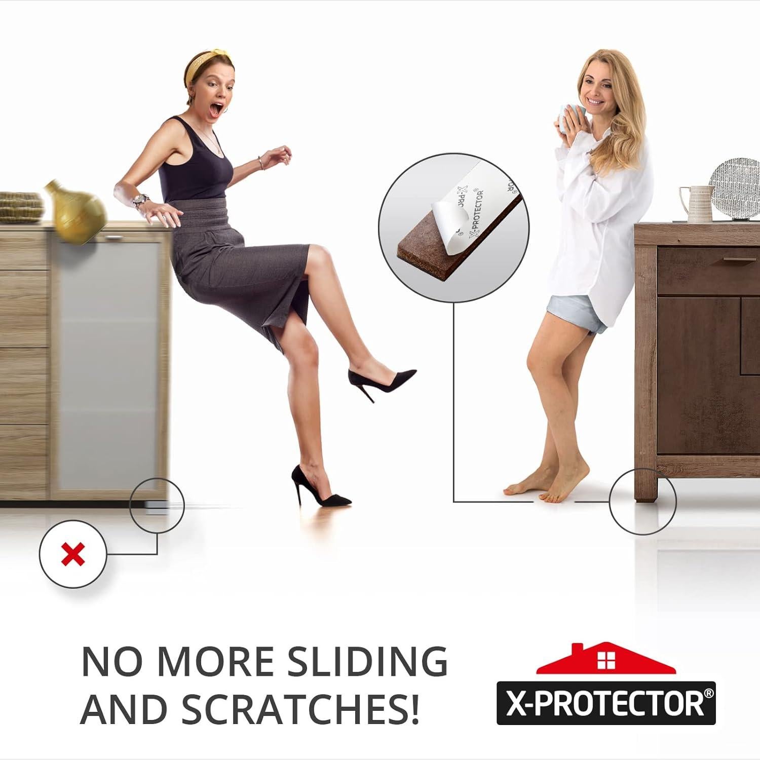 Almohadillas Antideslizantes X-PROTECTOR 8 Pcs 2.54x10.16 cm