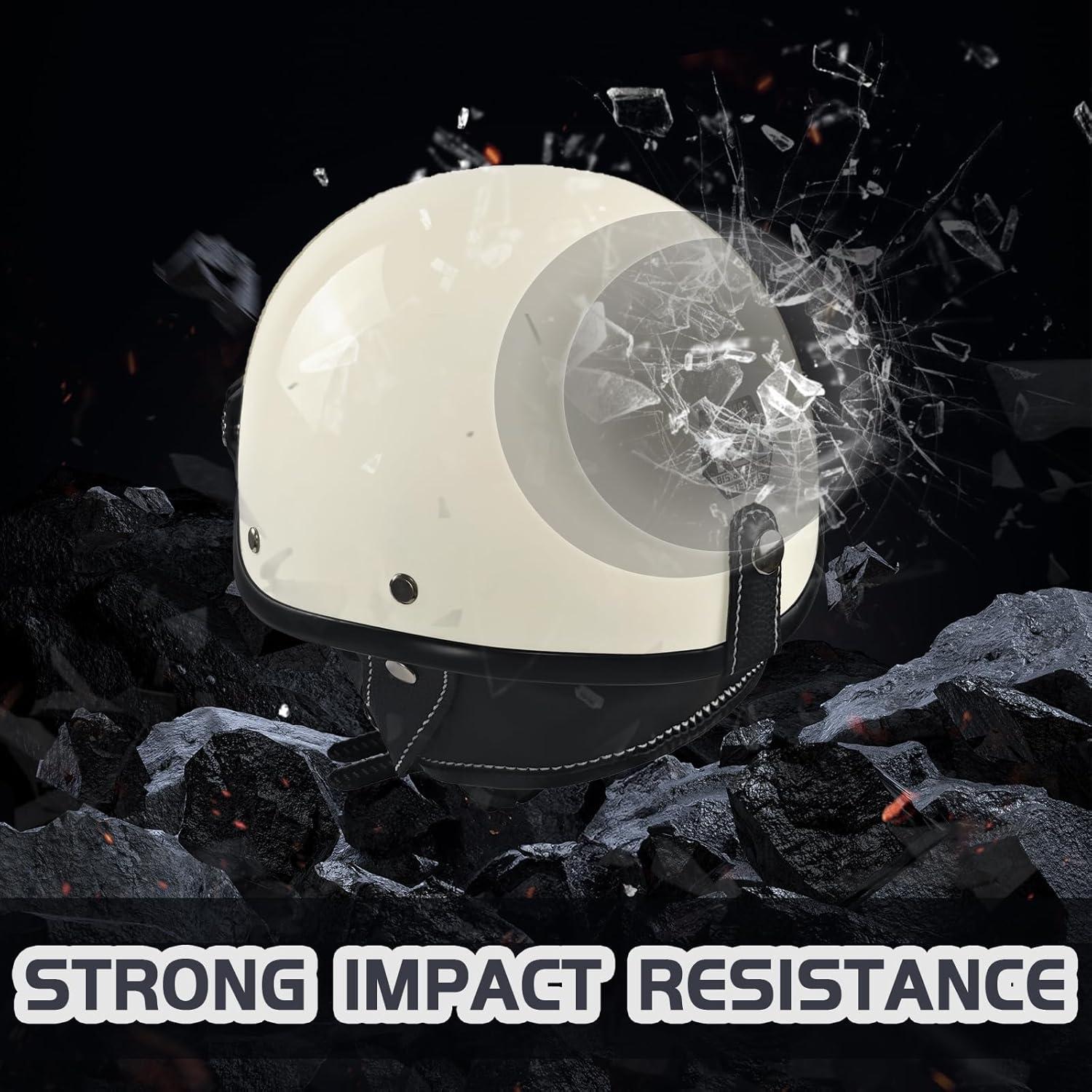 Casco de motocicleta SanQing retro media cara ABS negro