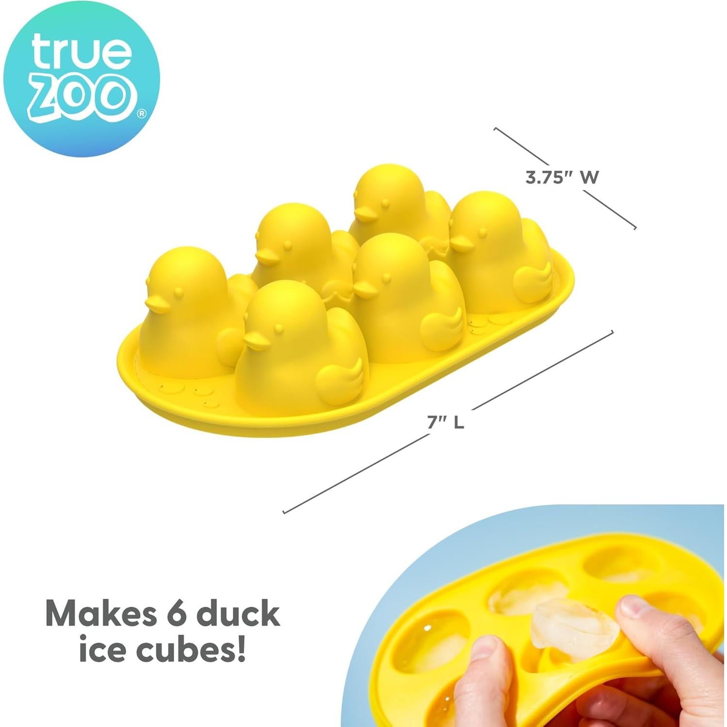 Molde de Hielo Pato Amarillo TrueZoo - Silicona, 6 Cubos