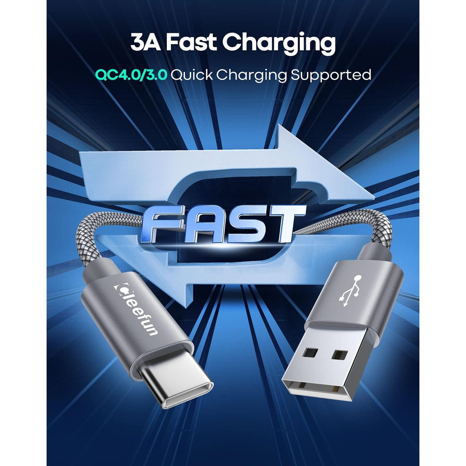 Cable USB C CLEEFUN 5 Unidades 1.83m Carga Rápida