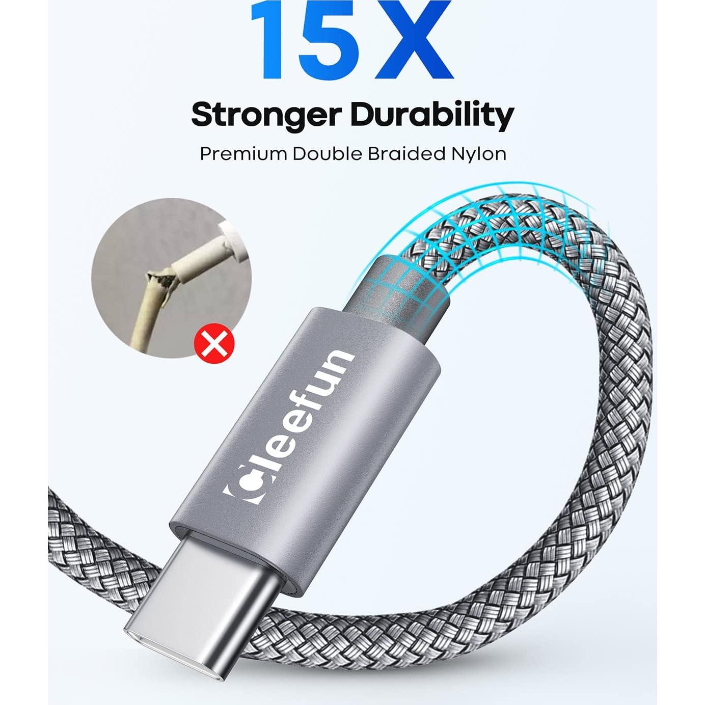 Cable USB C CLEEFUN 5 Unidades 1.83m Carga Rápida