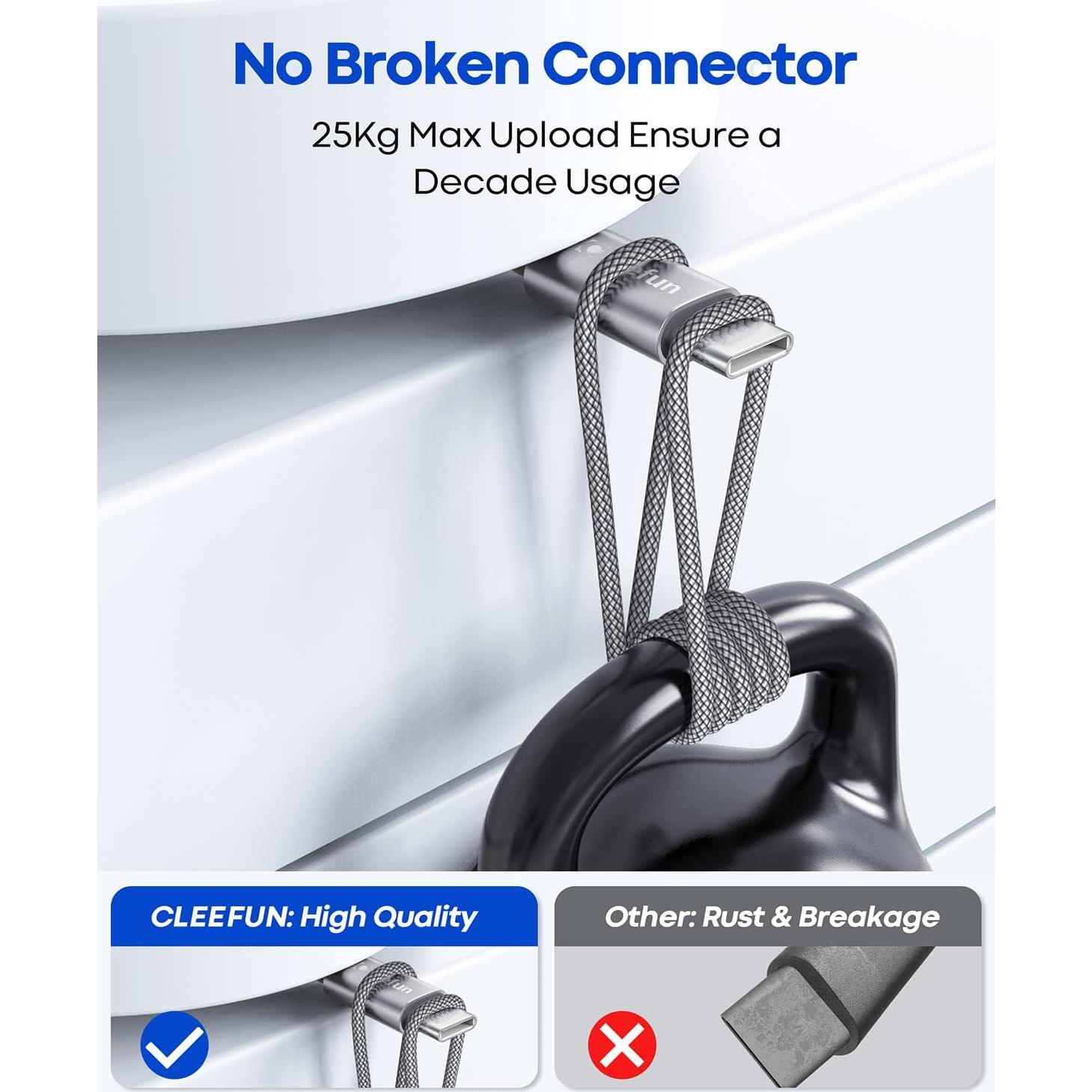 Cable USB C CLEEFUN 5 Unidades 1.83m Carga Rápida
