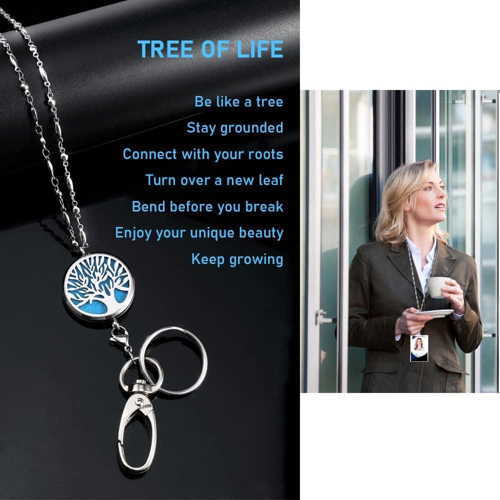 Lanyard Difusor de Aromas SAM & LORI - Collar Plateado para Identificación