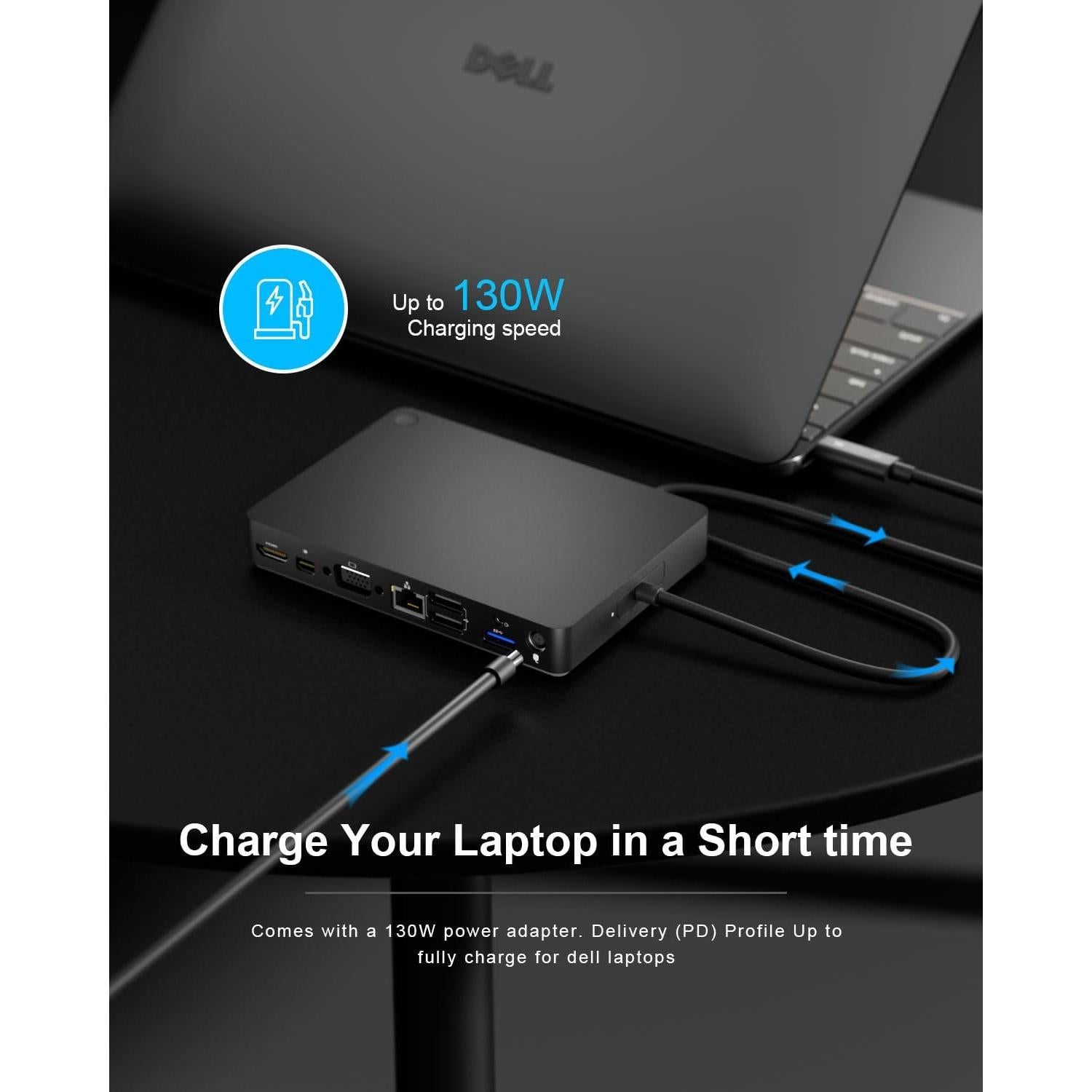 Estación de Acoplamiento WD15 USB-C 11 en 1 para Dell
