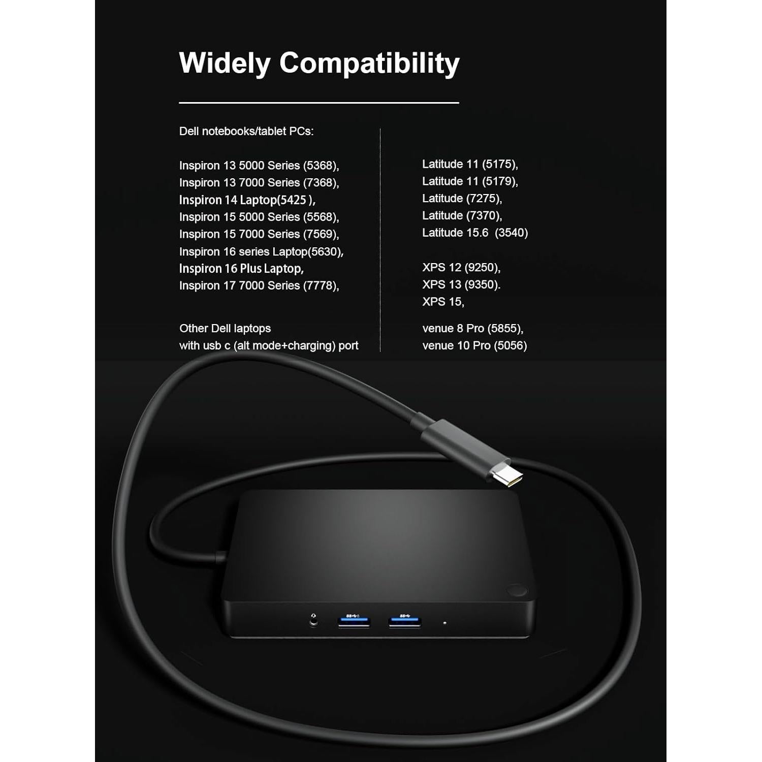 Estación de Acoplamiento WD15 USB-C 11 en 1 para Dell