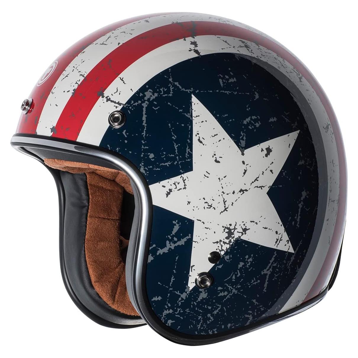 Casco Abierto TORC T50 Del Mar 3/4 Unisex Blanco Rebel Star