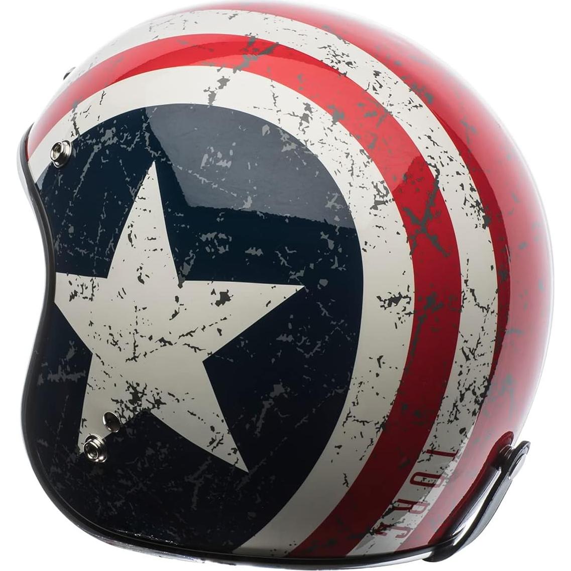 Casco Abierto TORC T50 Del Mar 3/4 Unisex Blanco Rebel Star