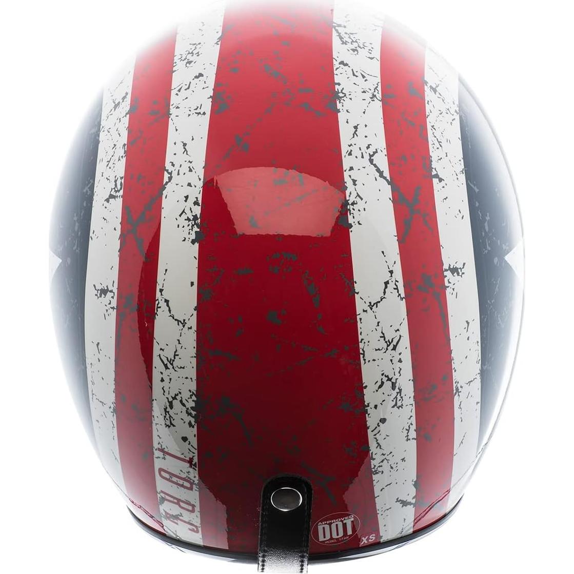 Casco Abierto TORC T50 Del Mar 3/4 Unisex Blanco Rebel Star