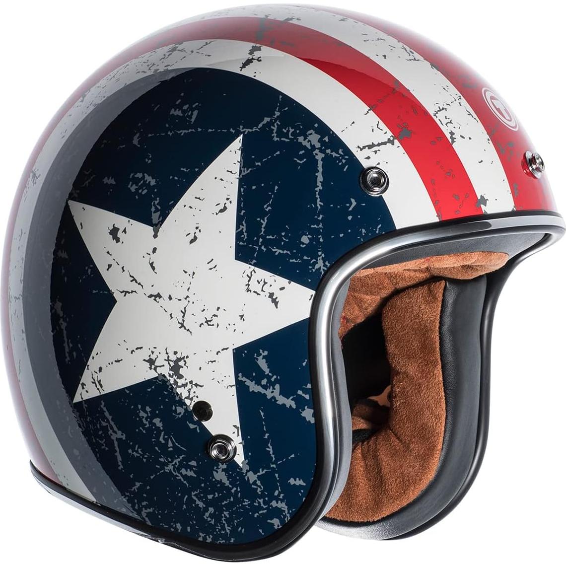 Casco Abierto TORC T50 Del Mar 3/4 Unisex Blanco Rebel Star