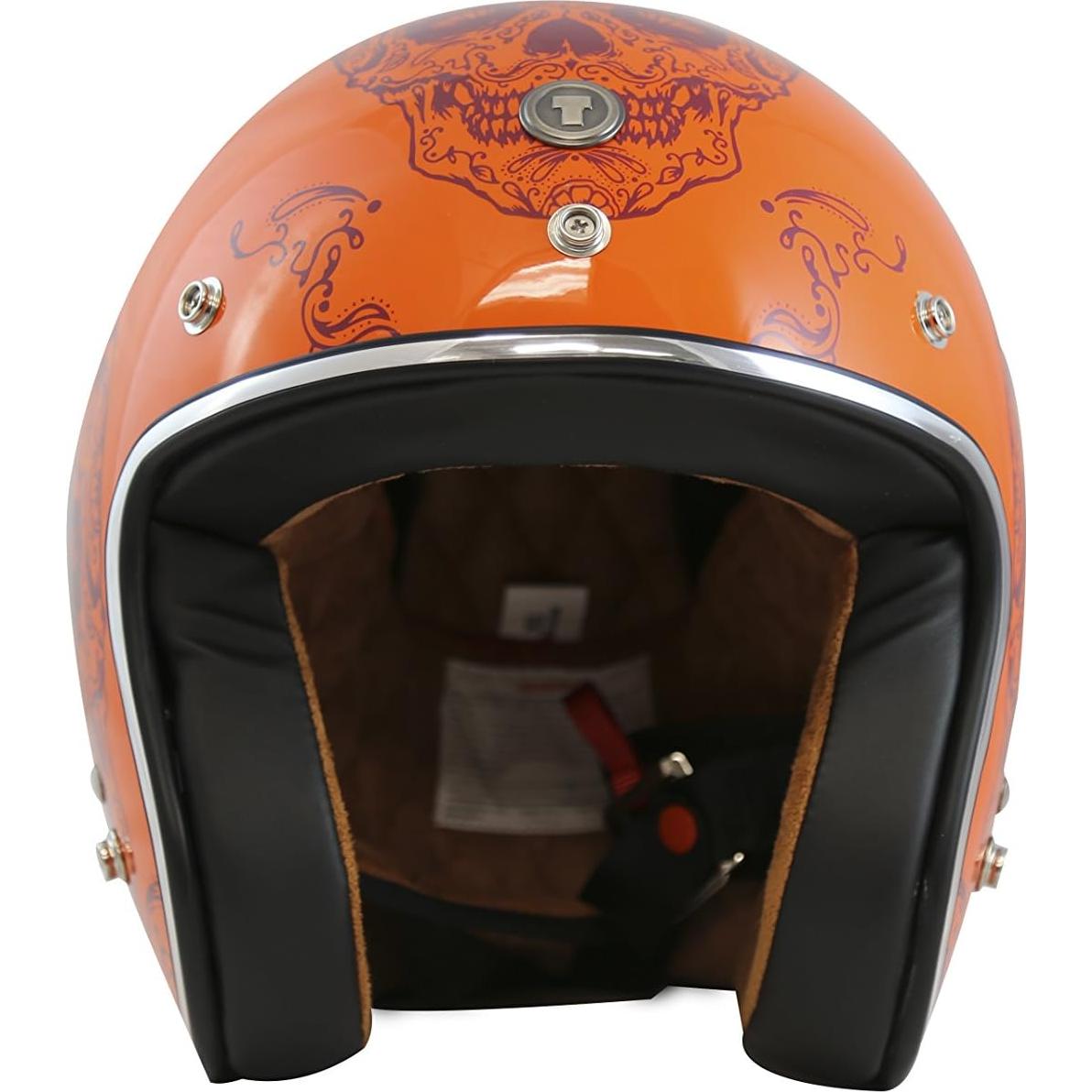 Casco Abierto TORC T50 Del Mar Naranja Cráneo 3/4