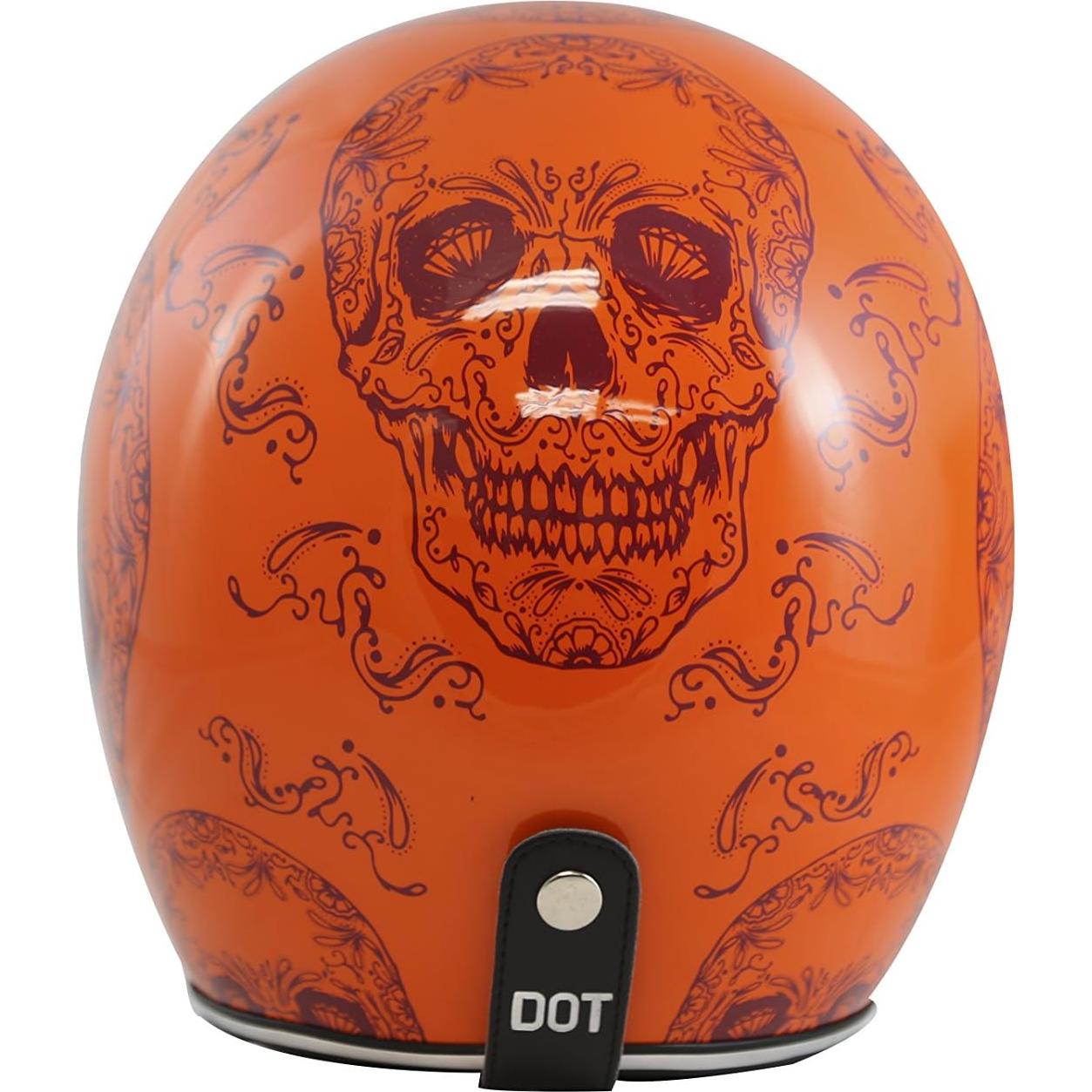 Casco Abierto TORC T50 Del Mar Naranja Cráneo 3/4