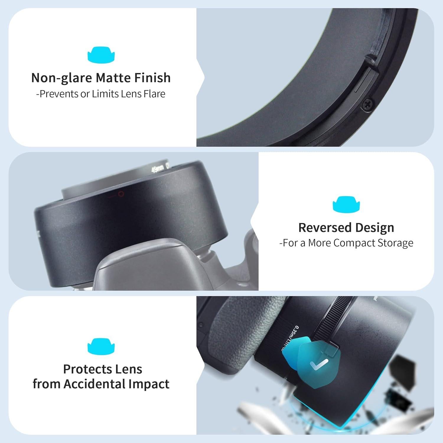 Capucha de lente Canon EF 50mm f/1.8 STM JJC LH-68 - Negro