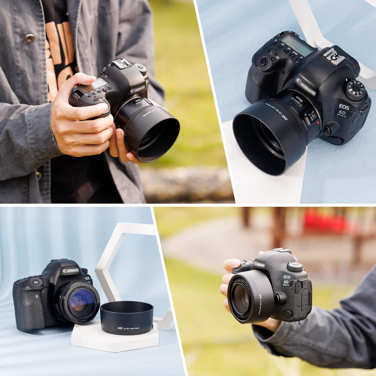 Capucha de lente Canon EF 50mm f/1.8 STM JJC LH-68 - Negro