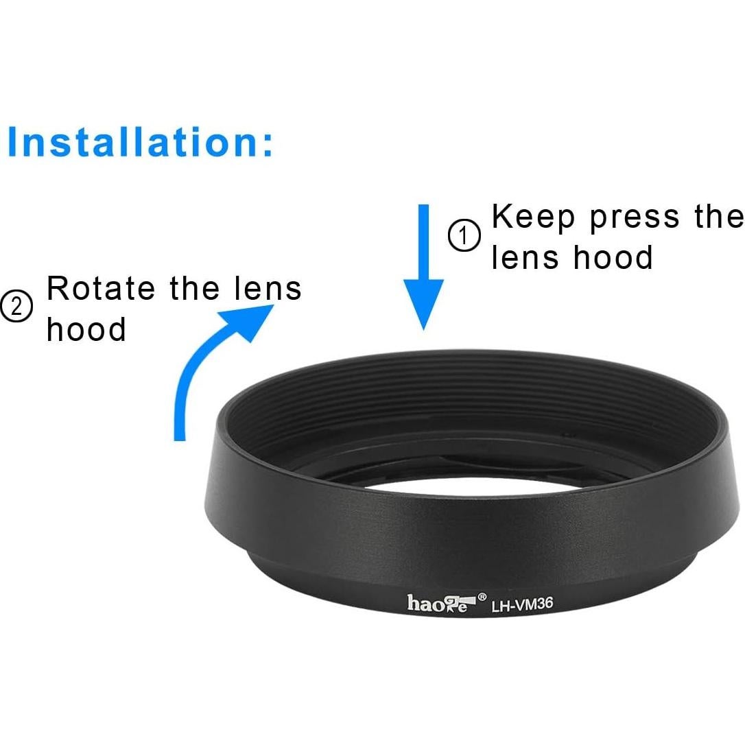 Capucha de Lente Redonda Haoge LH-VM36 para Voigtlander 35/40/50mm