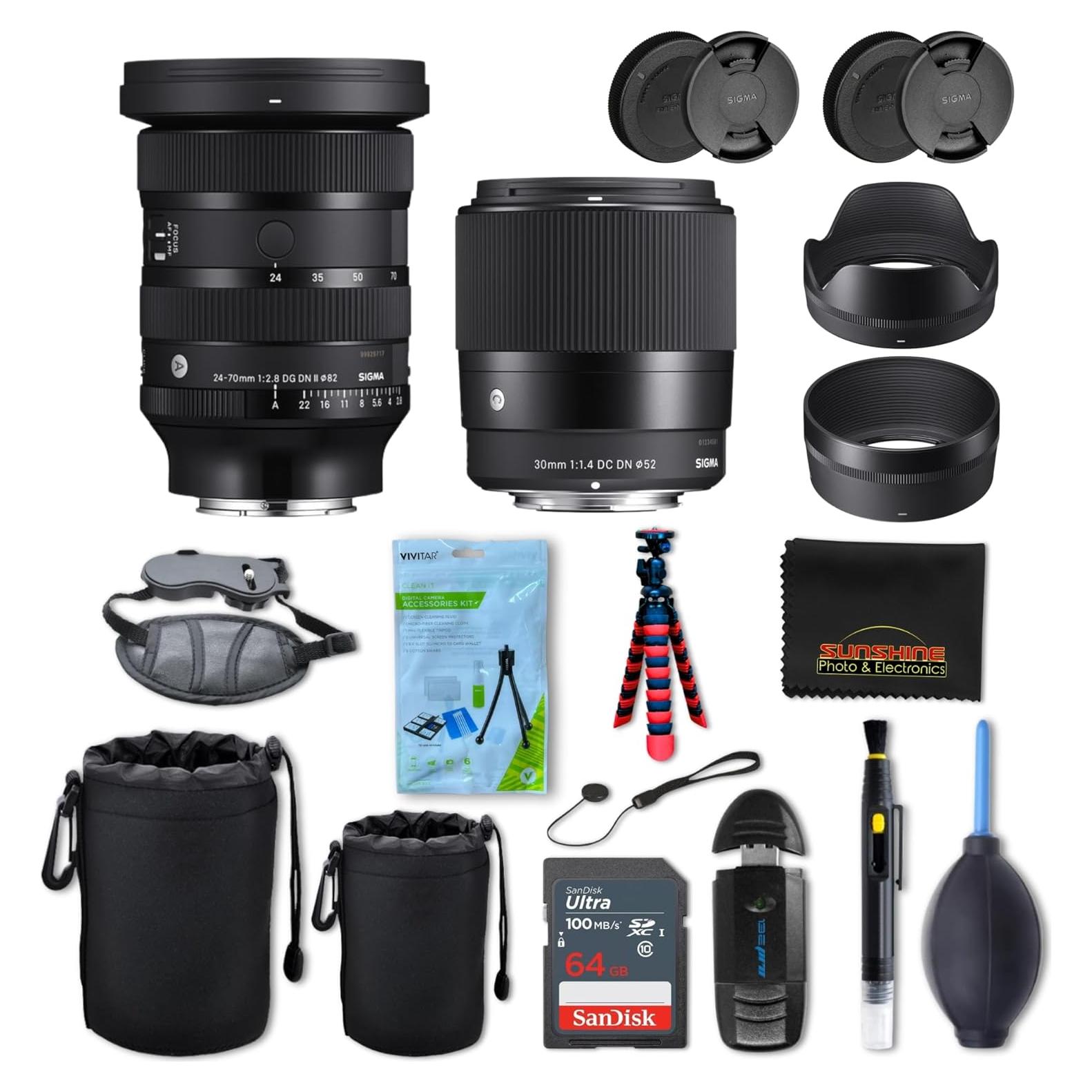 Paquete de Lentes Sigma 24-70mm f2.8 Art + 30mm f1.4 para Sony E