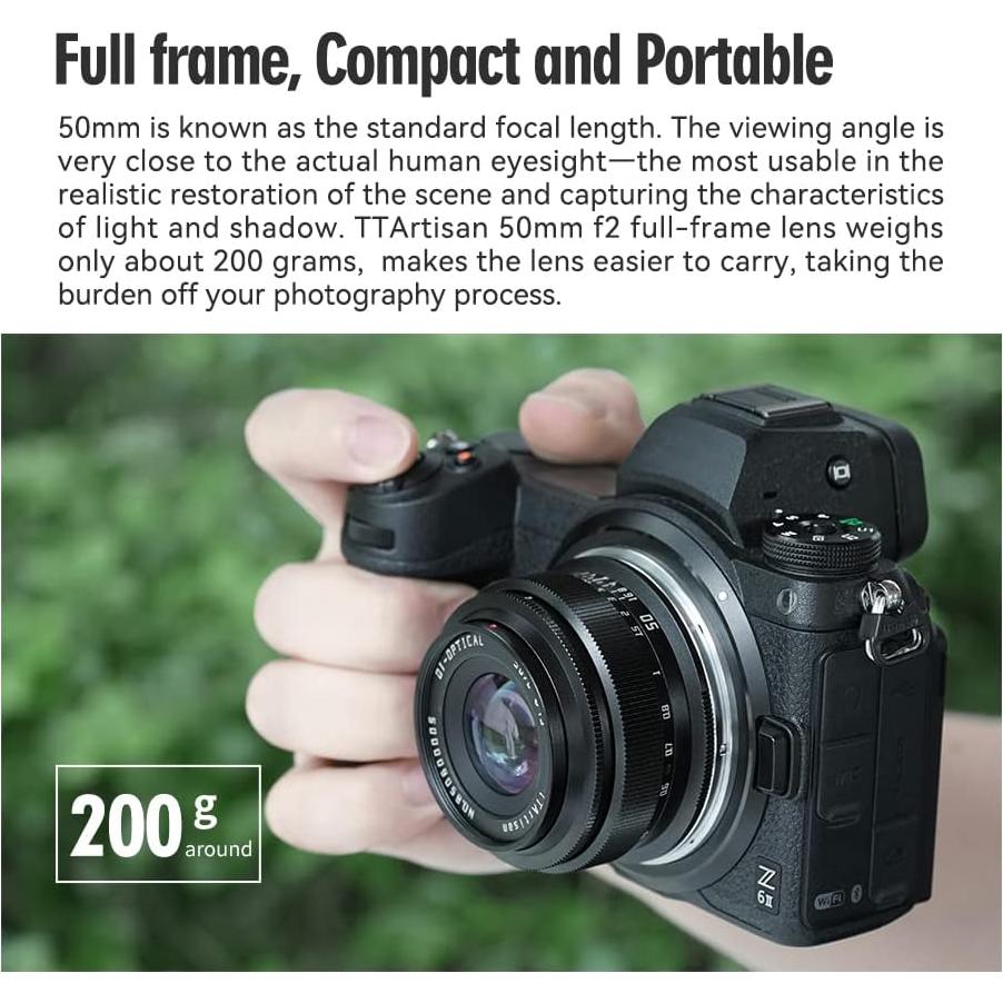 Lente TTArtisan 50mm F2 Enfoque Manual Montura L Compacto