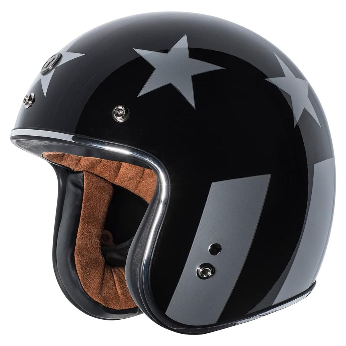 Casco Abierto TORC T50 Del Mar Negro Brillante X-Pequeño
