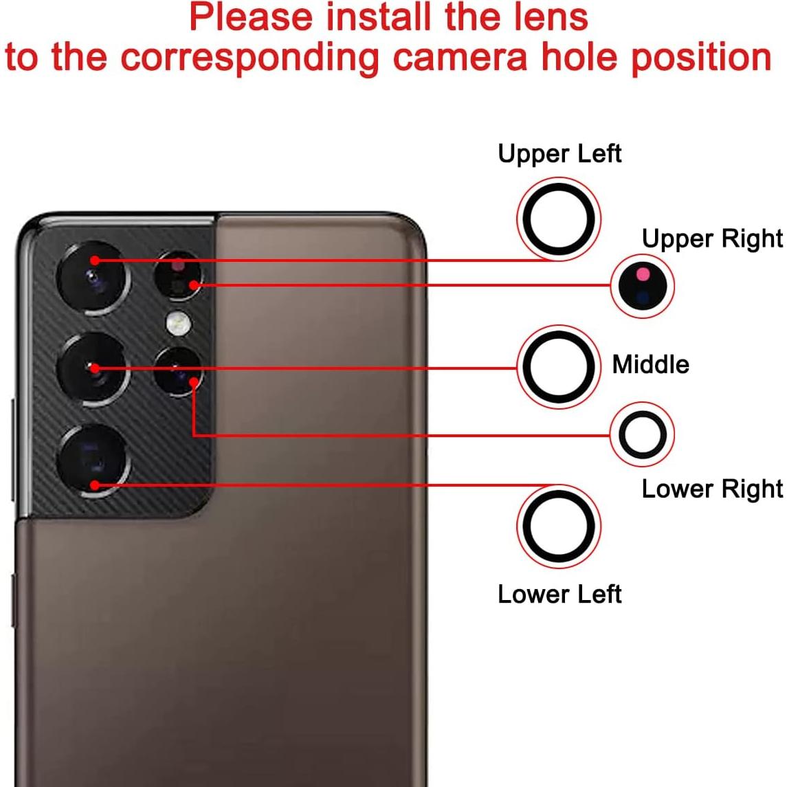 Juego de Reemplazo Lente de Cámara Samsung Galaxy S21 Ultra