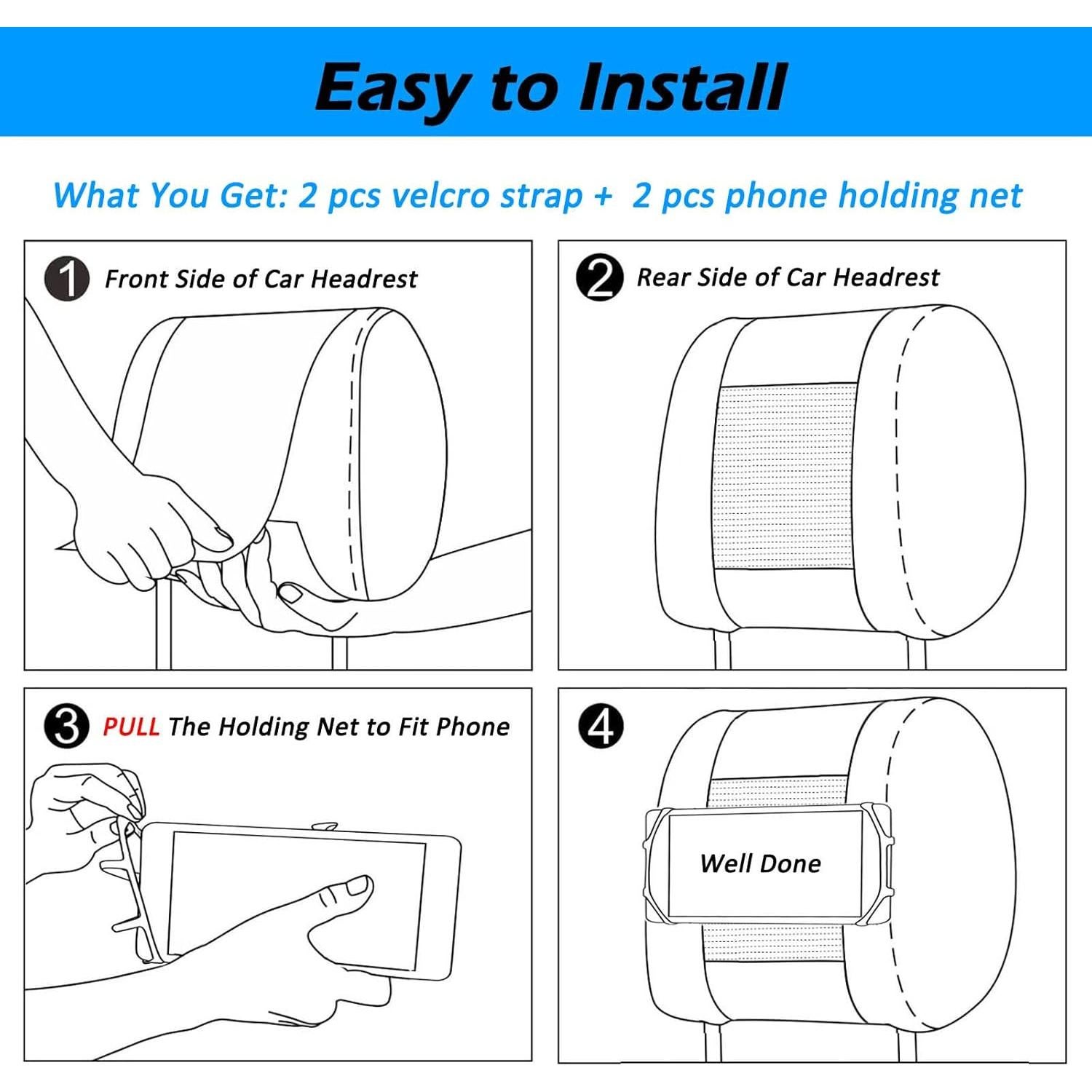 Soporte para Teléfono WELLMETE para Reposacabezas Auto