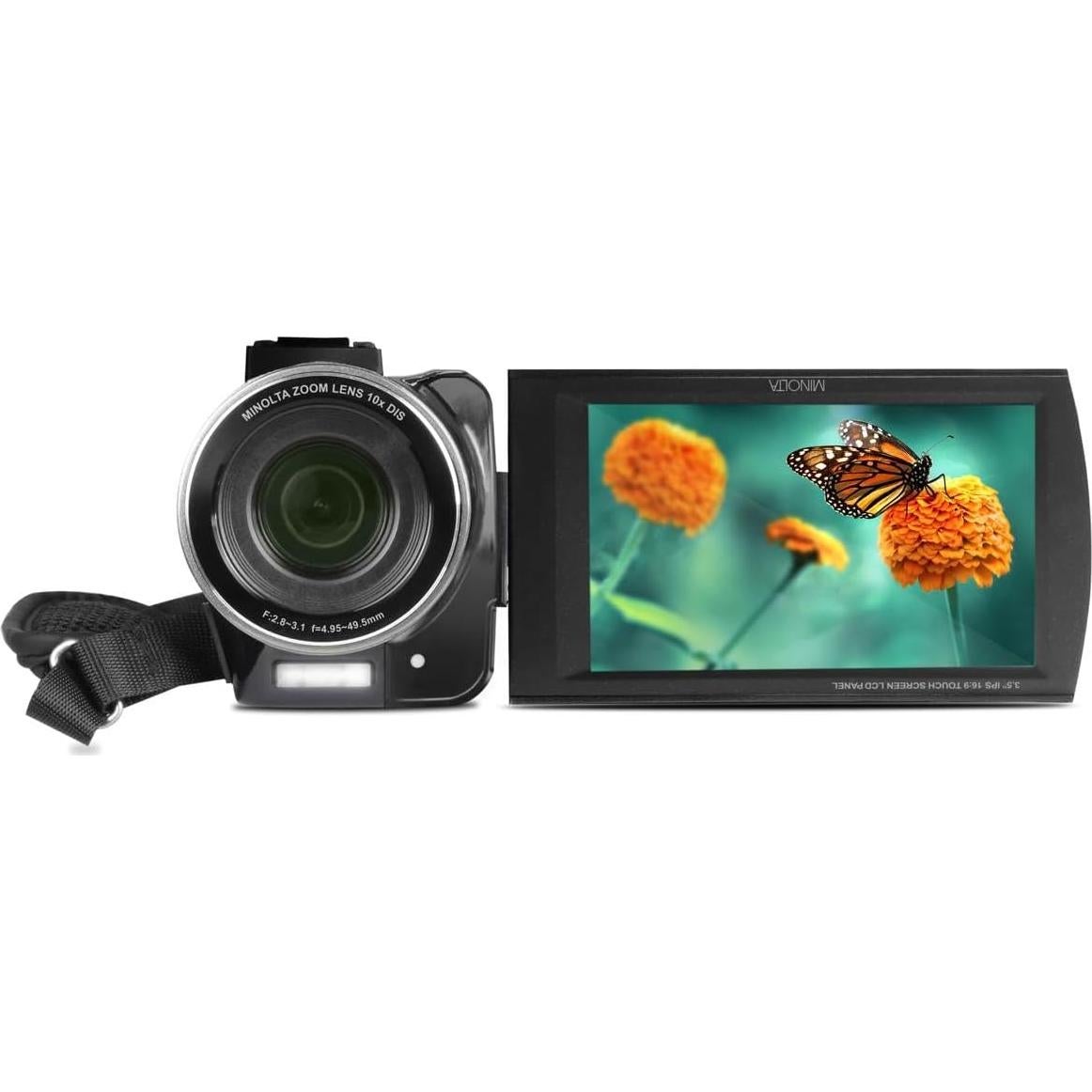 Minolta MN4K100Z Camcorder 4K Ultra HD 10x Zoom 28MP Negro