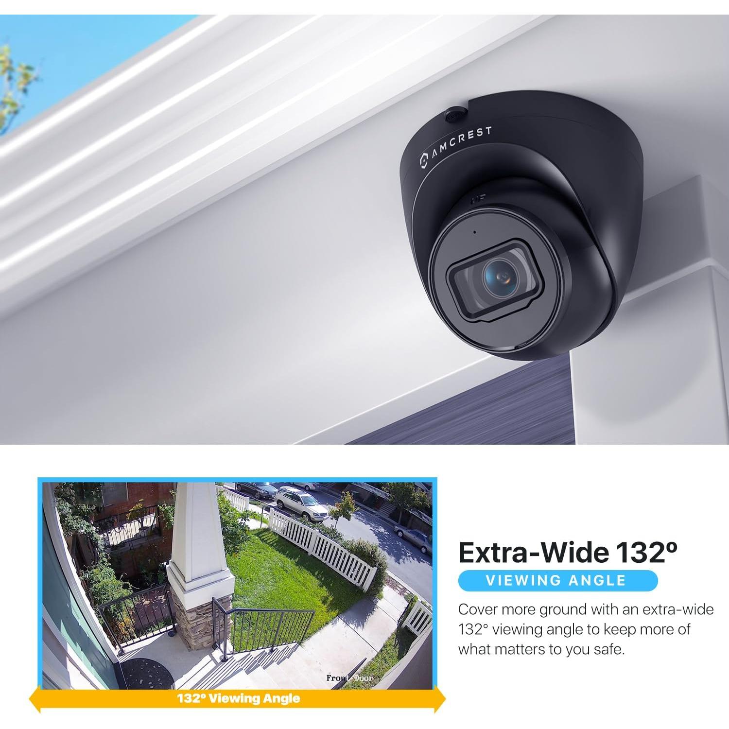 Cámara Turret POE Amcrest 5MP IP67 con Visión Nocturna 30m