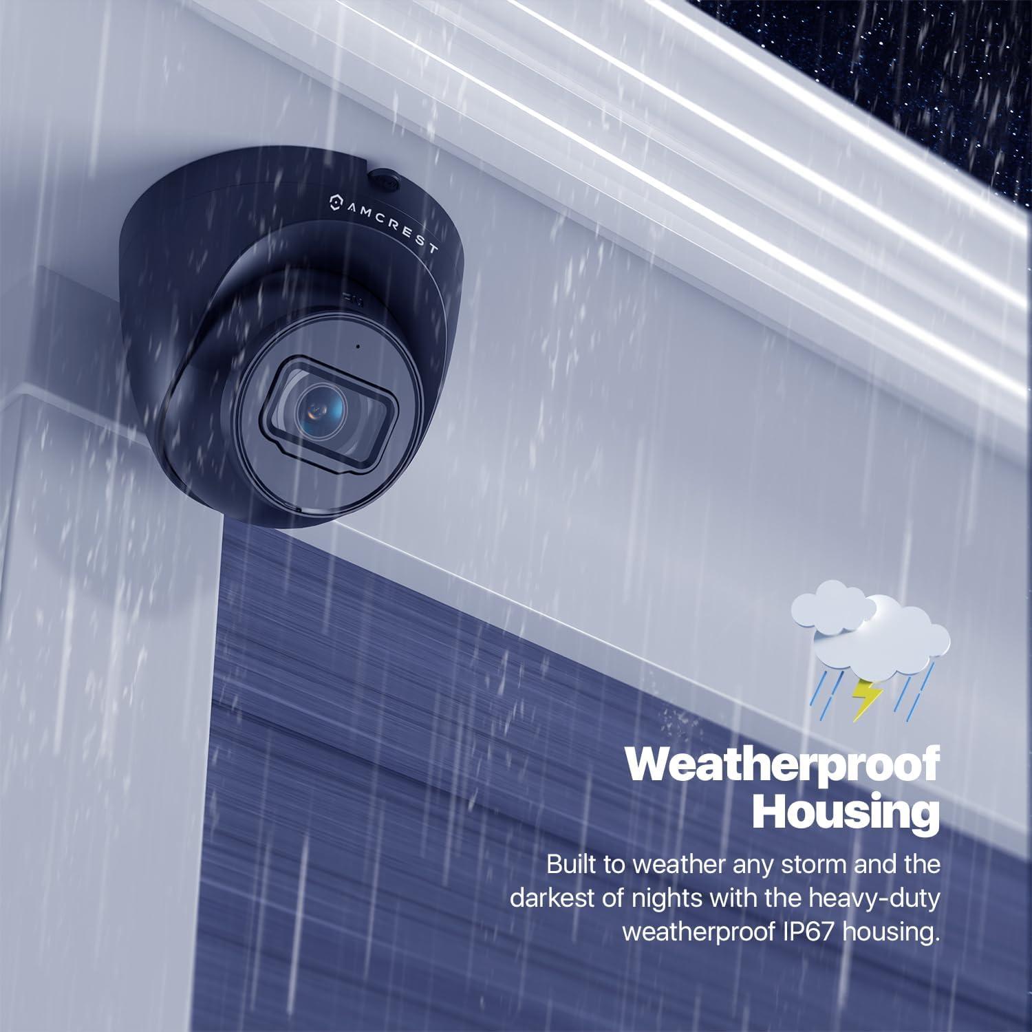 Cámara Turret POE Amcrest 5MP IP67 con Visión Nocturna 30m