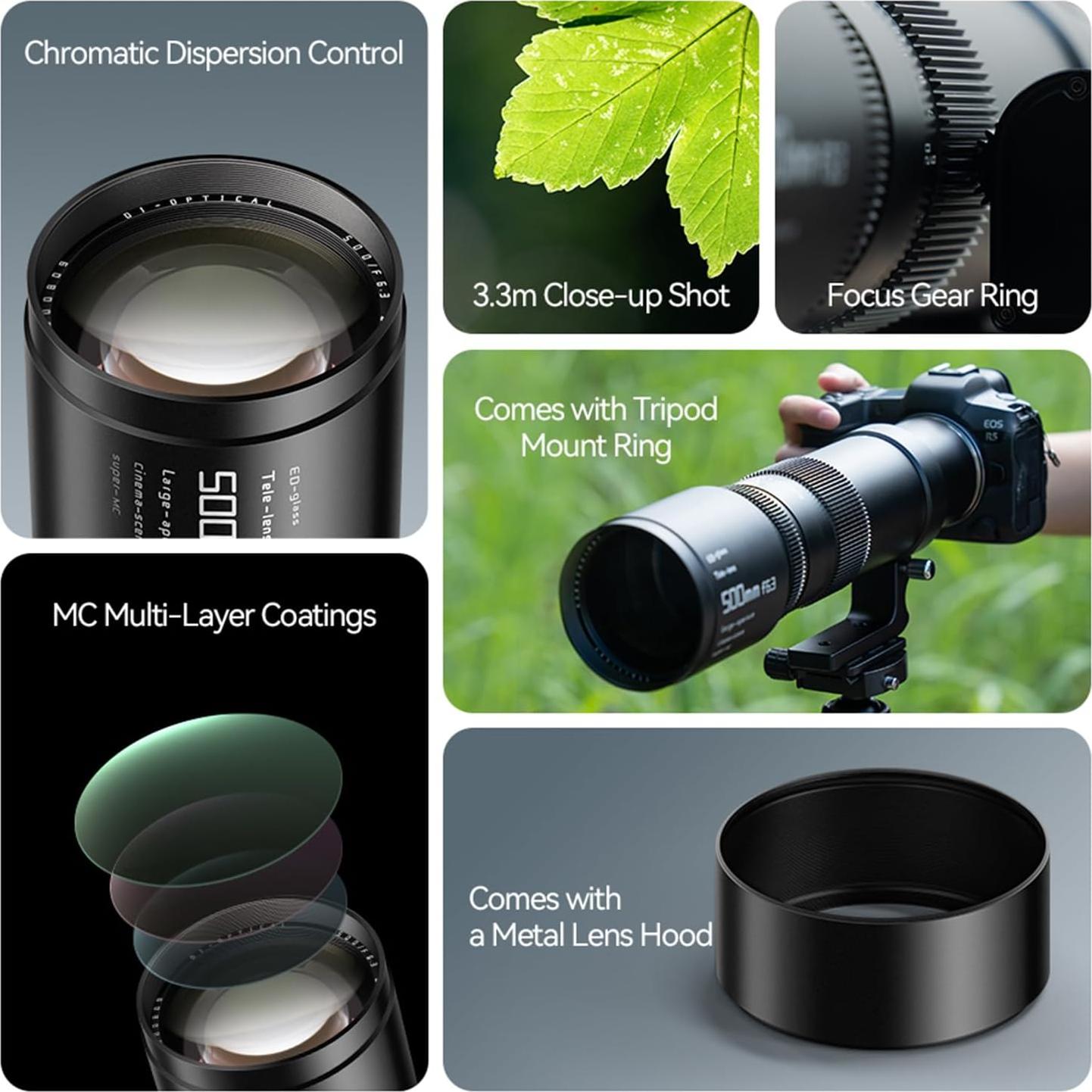 Lente Telefoto TTArtisan 500mm F6.3 Montura L Enfoque Manual