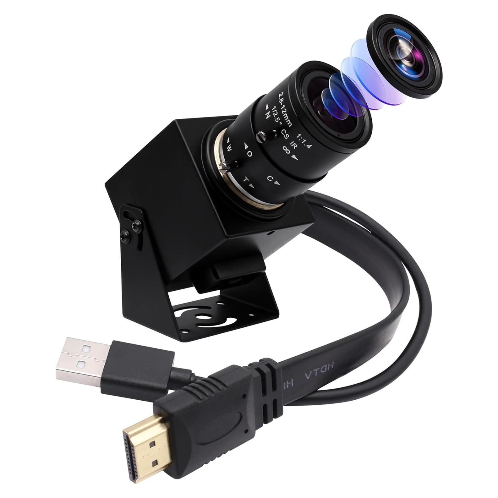 Cámara USB HDMI 4K ELP con Zoom Manual 2.8-12mm