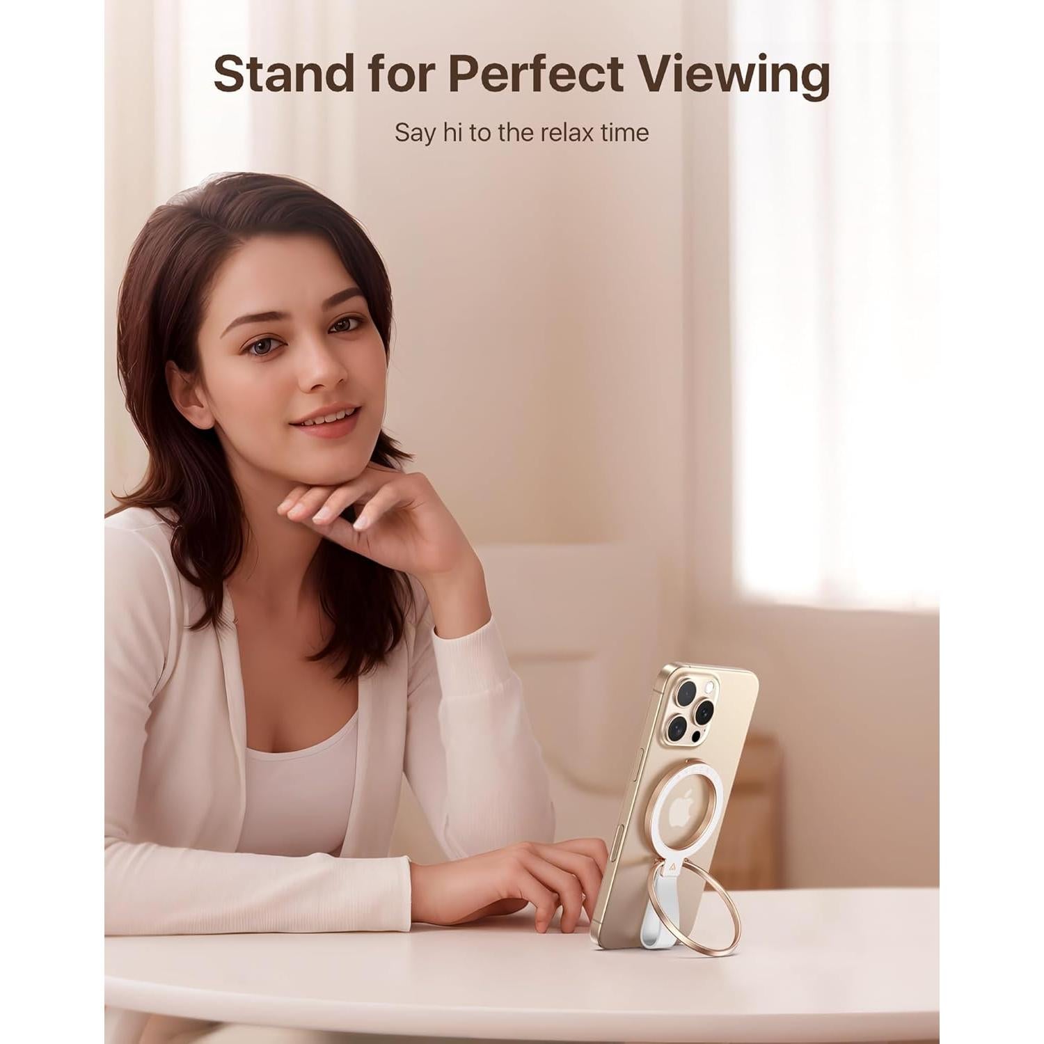 Soporte Magnético para Teléfono Andobil Oro Rosa MagSafe