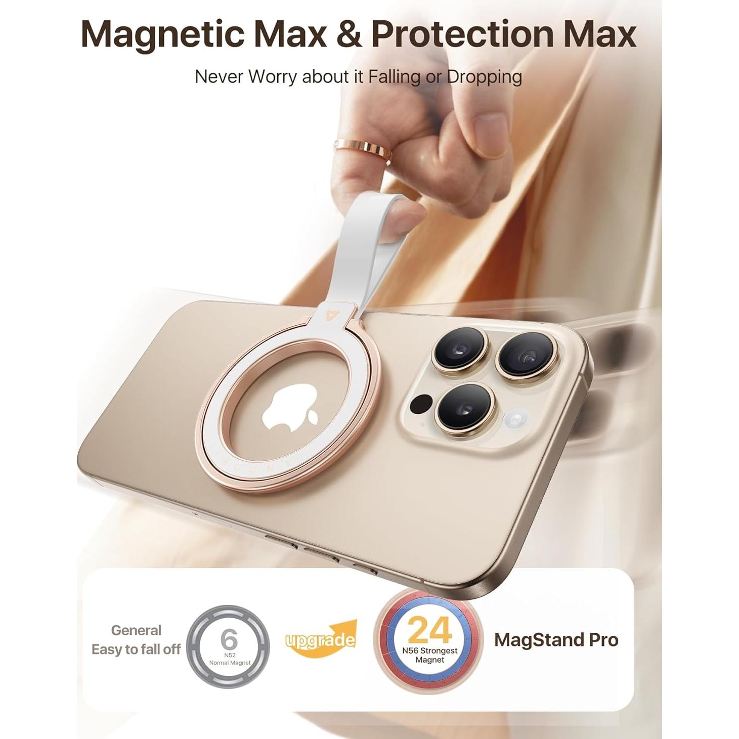 Soporte Magnético para Teléfono Andobil Oro Rosa MagSafe