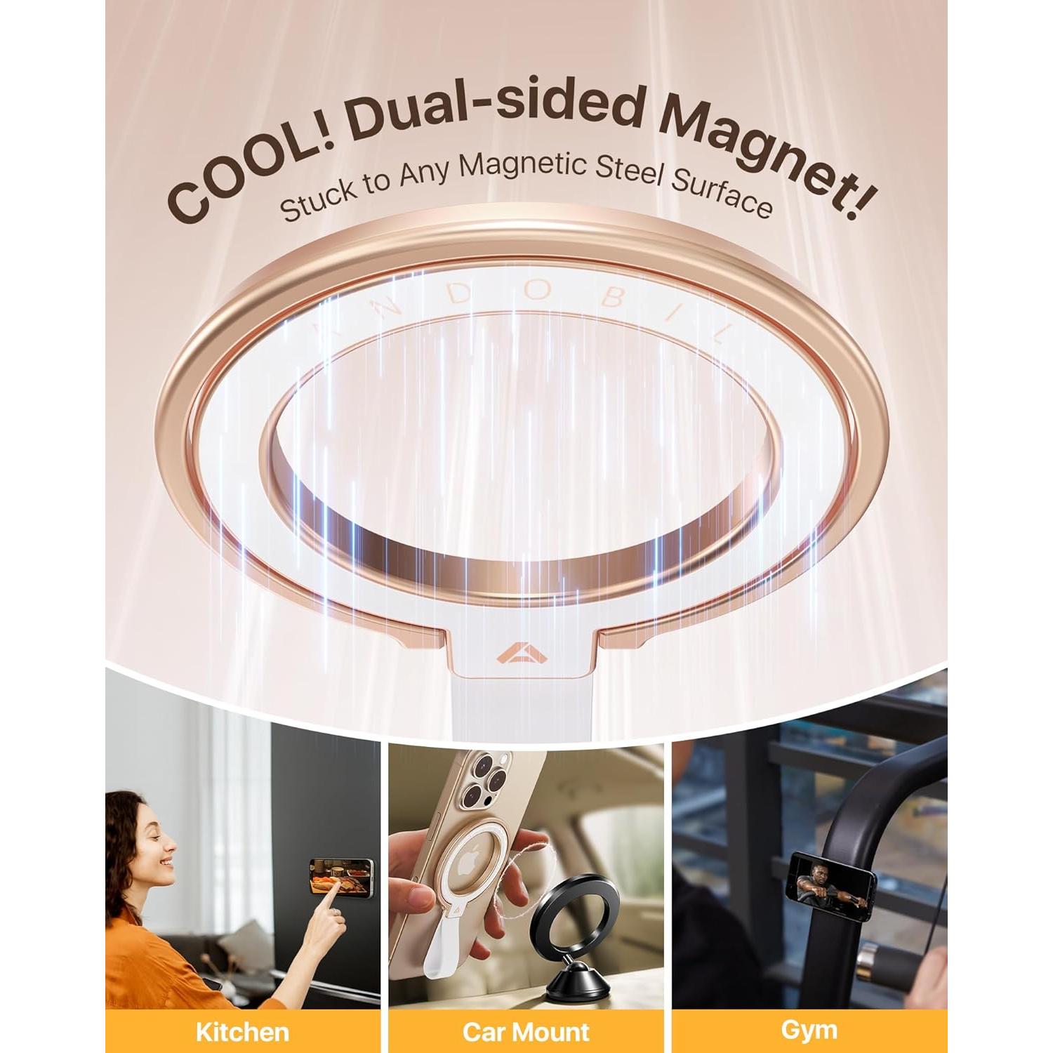 Soporte Magnético para Teléfono Andobil Oro Rosa MagSafe
