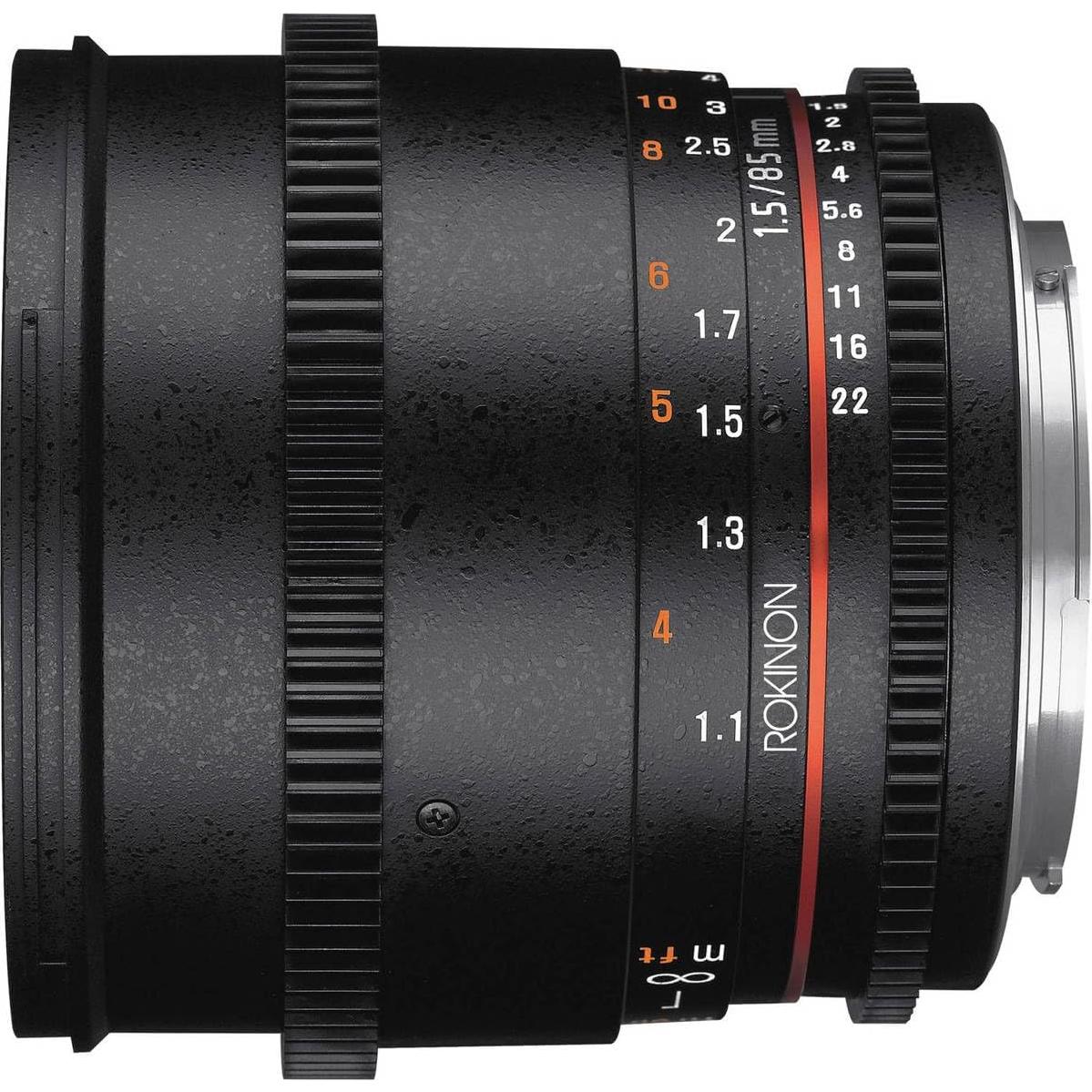 Lente Cine Rokinon 85mm T1.5 para Canon EF - Bokeh Atractivo