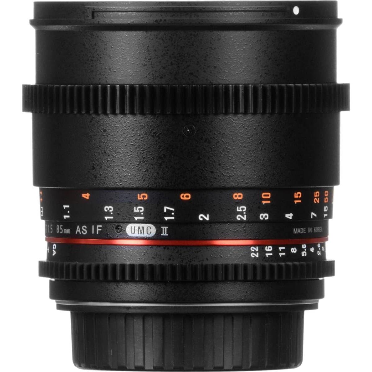 Lente Cine Rokinon 85mm T1.5 para Canon EF - Bokeh Atractivo