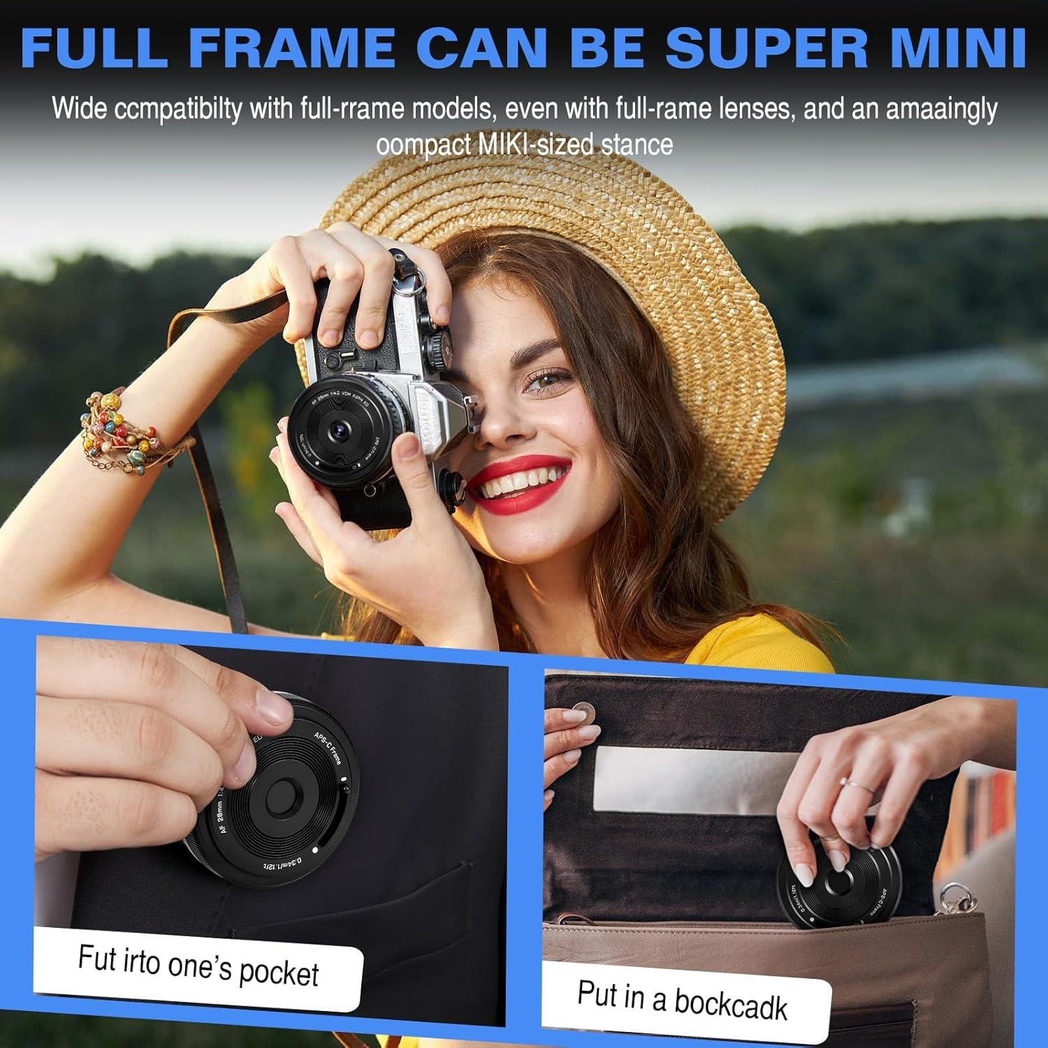 Lente Pancake VILTROX 28mm f/4.5 para Fuji - Enfoque Automático