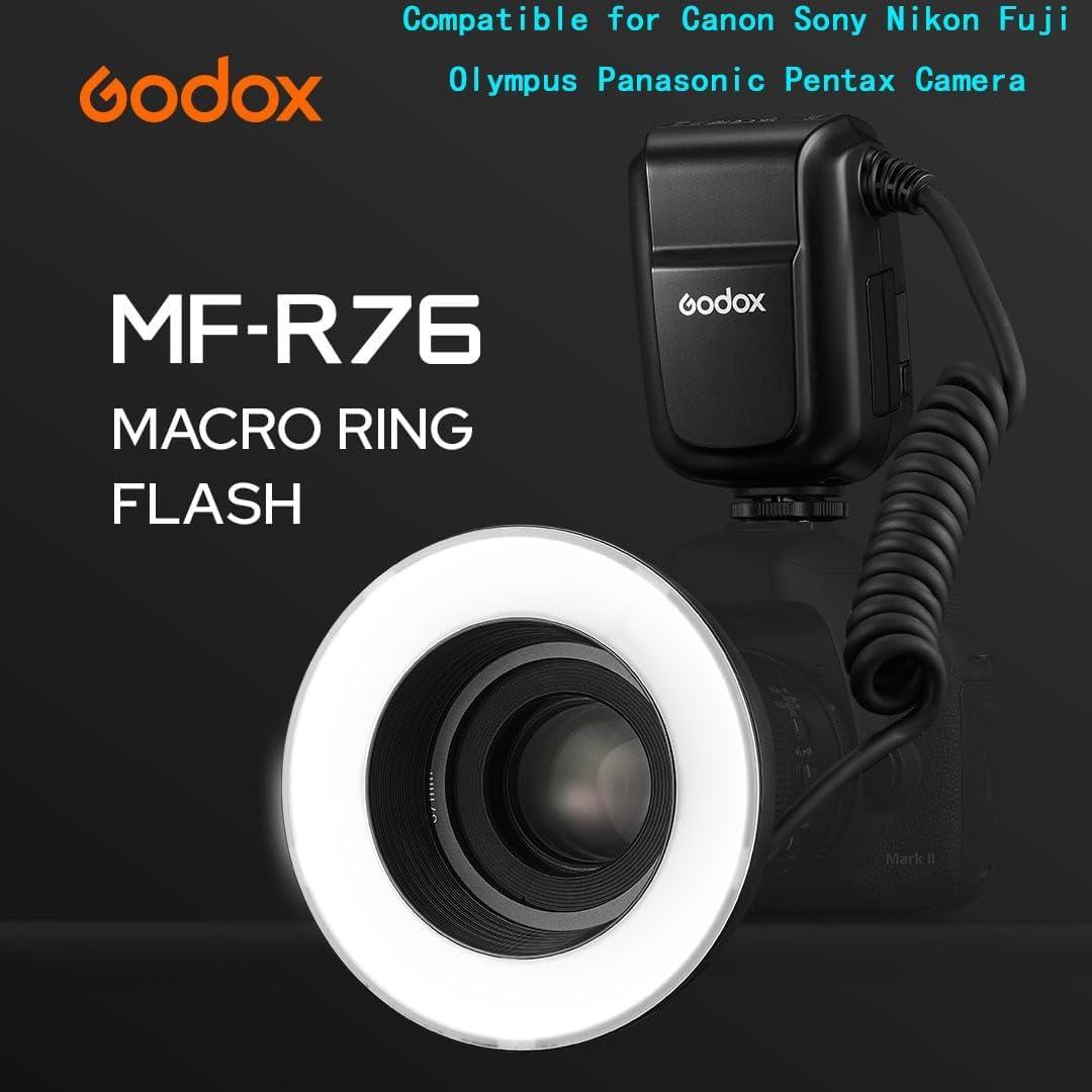 Flash de Anillo LED Godox MF-R76 con Batería 2600mAh