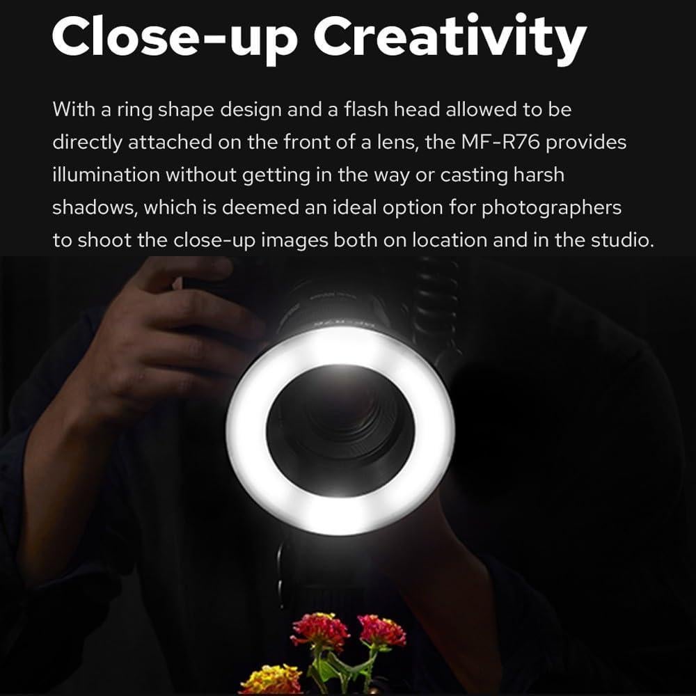Flash de Anillo LED Godox MF-R76 con Batería 2600mAh