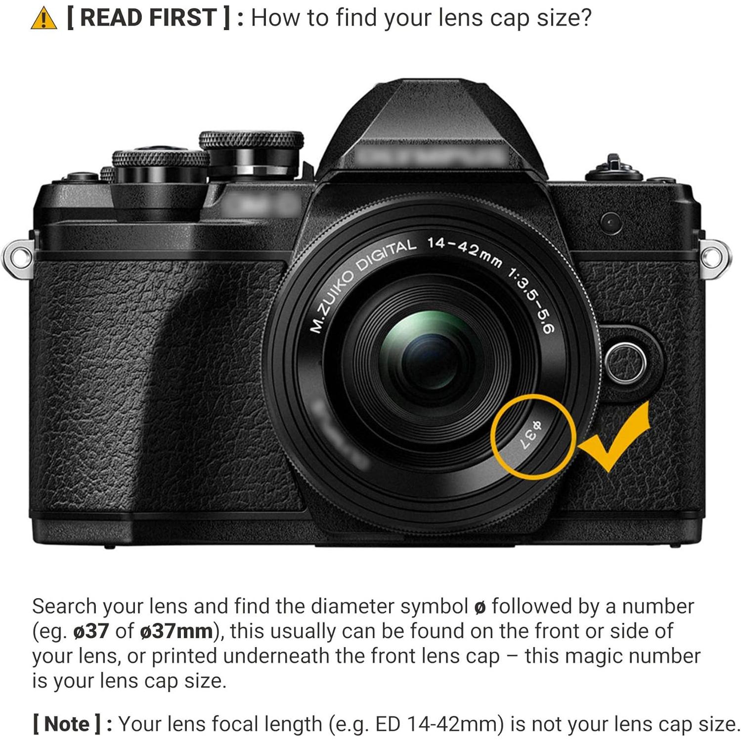 Paquete 2 Tapas de Lente Frontal 37mm PROfezzion con Soporte