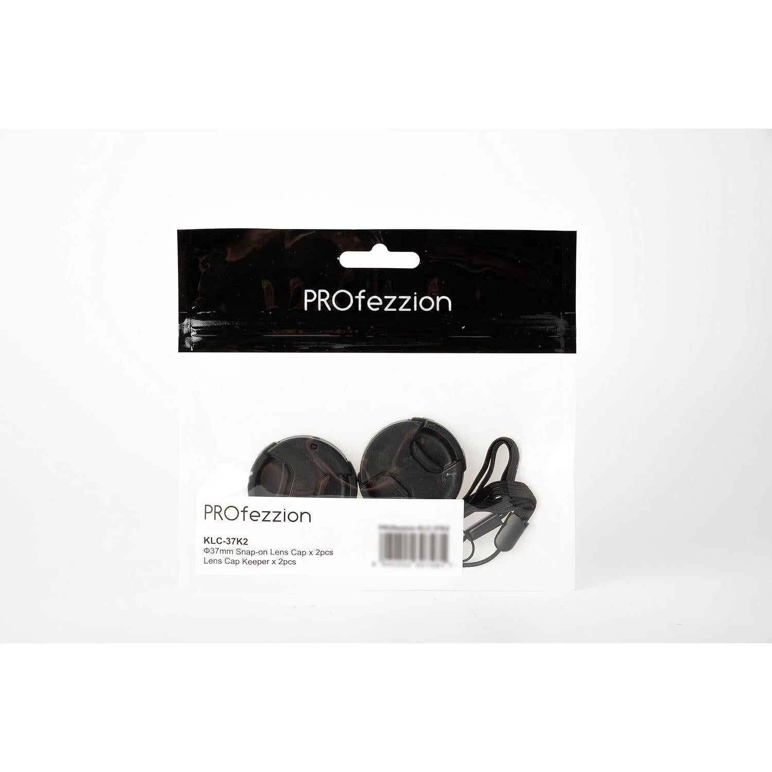 Paquete 2 Tapas de Lente Frontal 37mm PROfezzion con Soporte