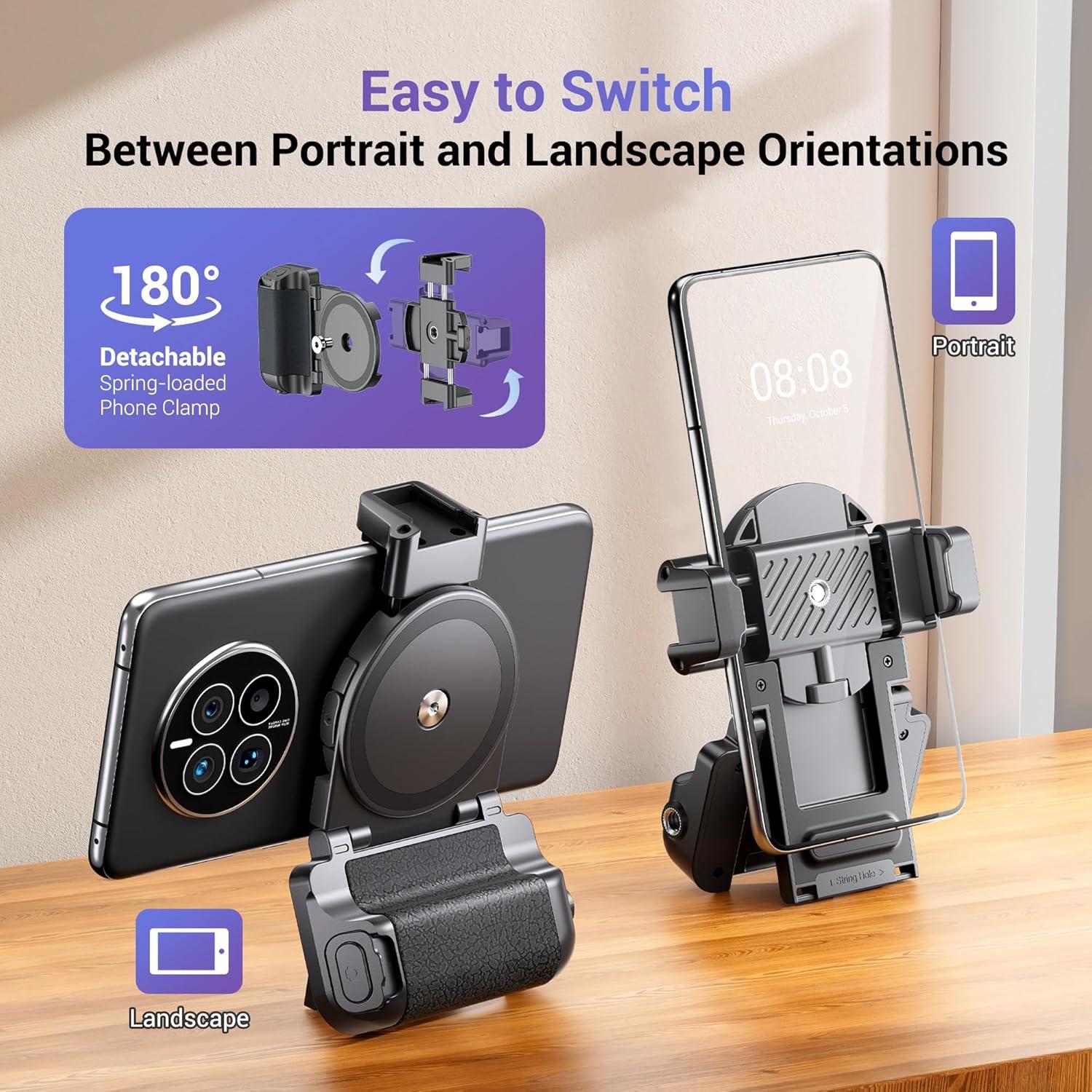 Mango de Cámara para Teléfono KIWIFOTOS Negro con Control Remoto