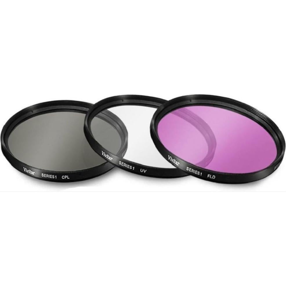 Kit de Filtros 49MM UV-CPL-FLD + Capucha Tulipán + Tapa Lente