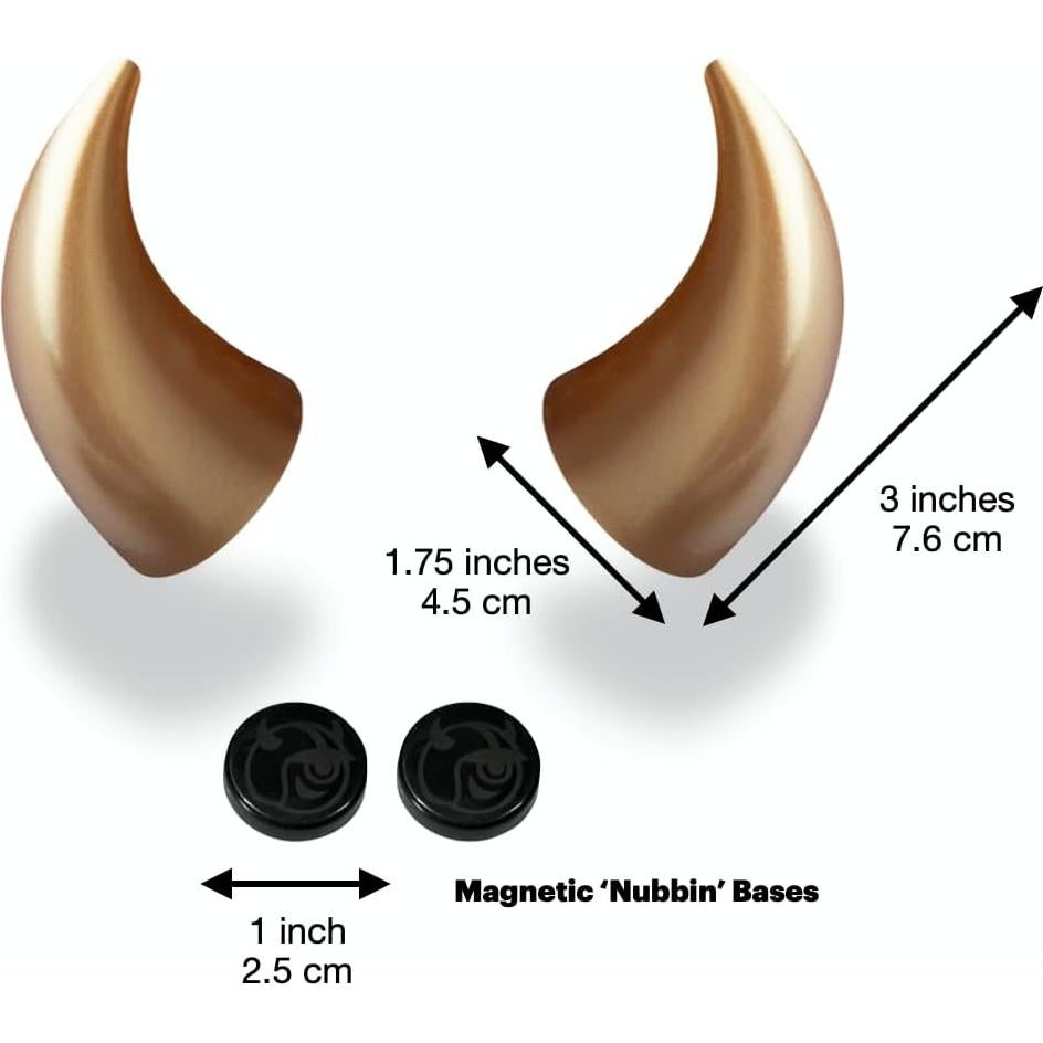 Cuernos de Diablo Helmet Flair para Casco | Magnéticos | Oro