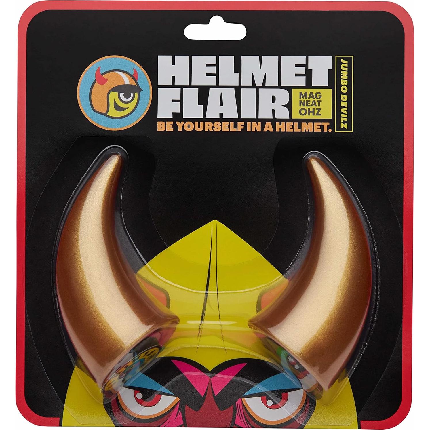 Cuernos de Diablo Helmet Flair para Casco | Magnéticos | Oro