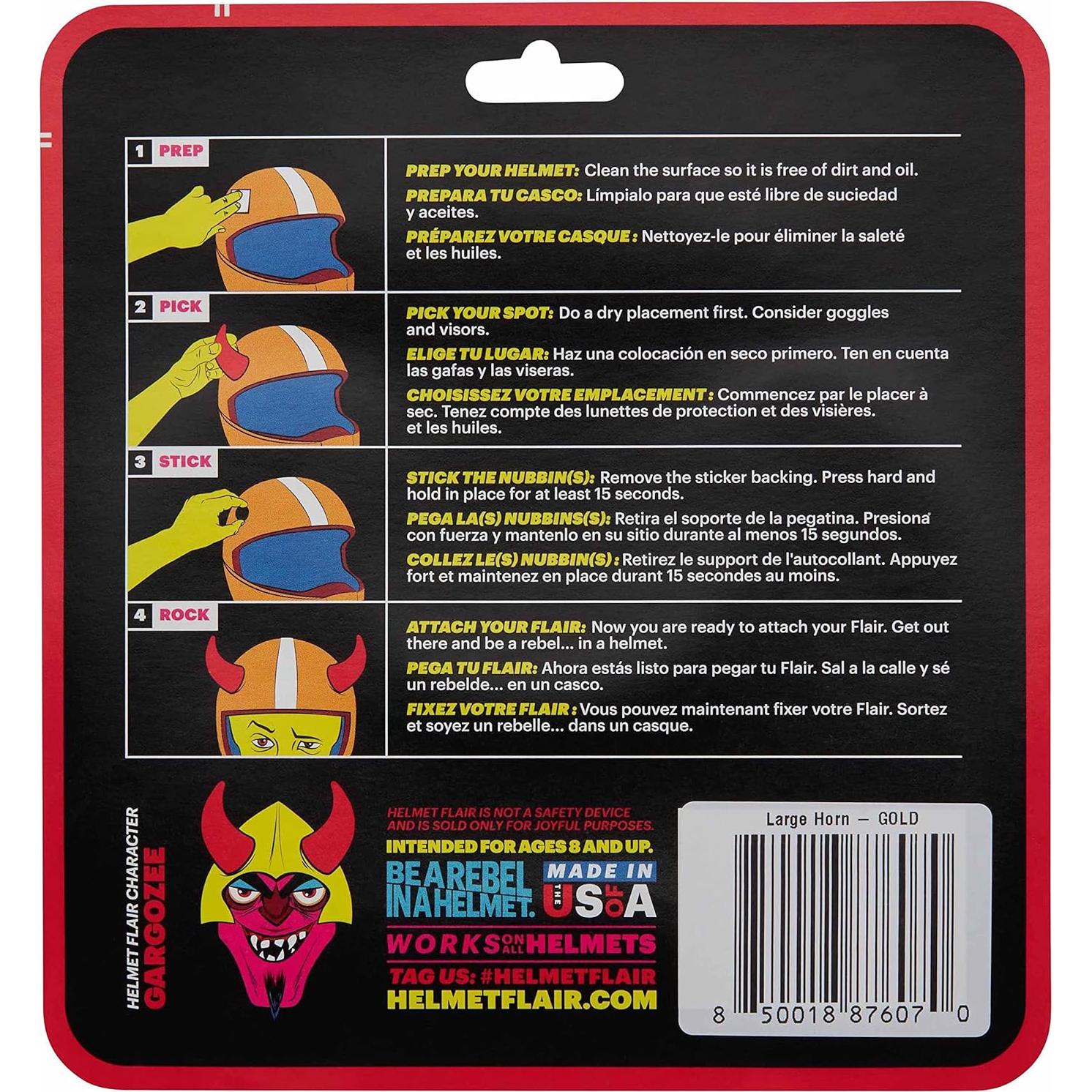 Cuernos de Diablo Helmet Flair para Casco | Magnéticos | Oro