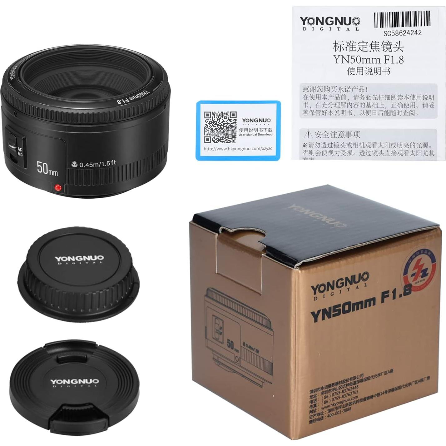 Lente Yongnuo YN50mm F1.8C para Cámaras Canon EF